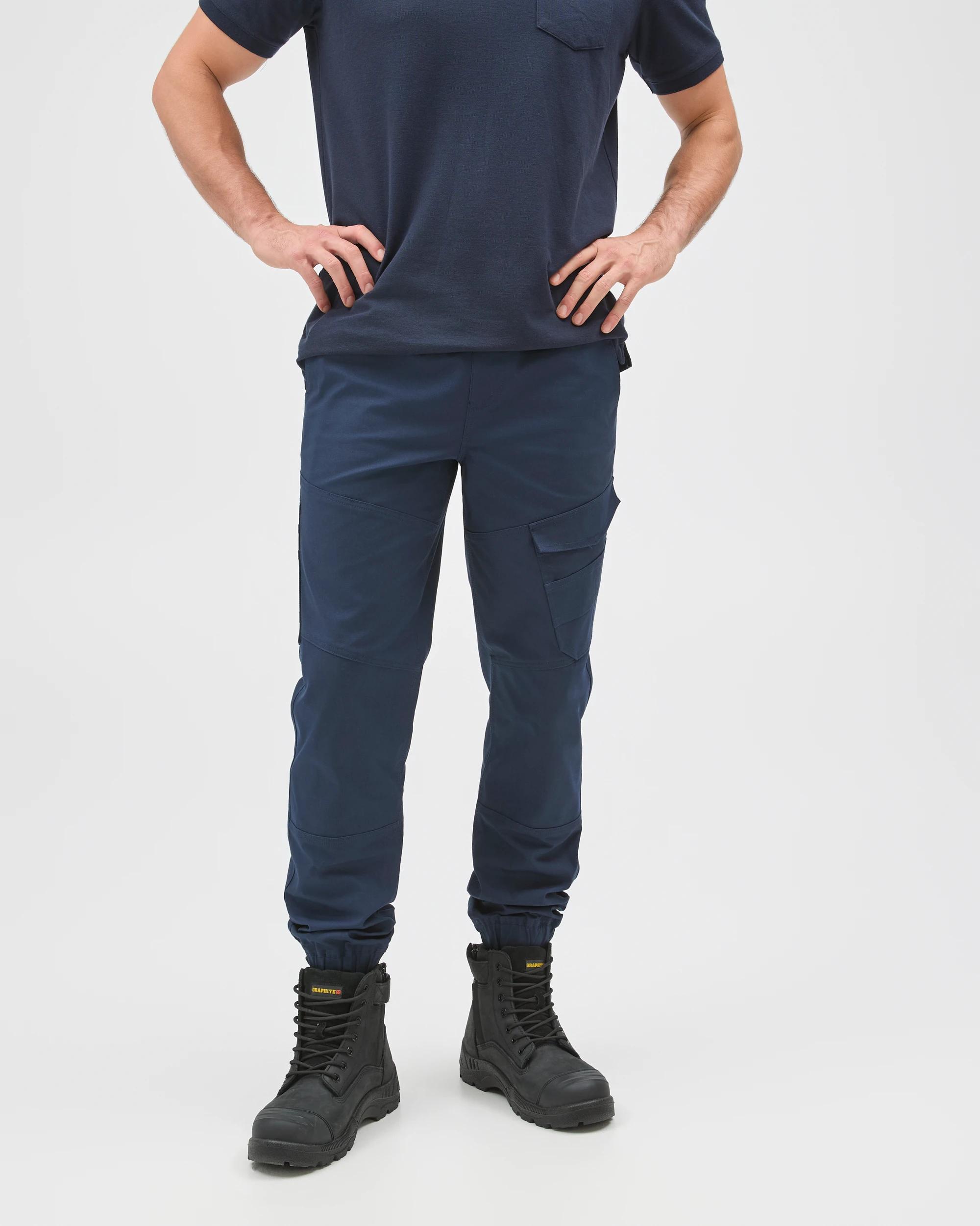 4 Australian Cotton Kneepad Work Performance Pants - Graphite NAVY BLUE, 4 of 8