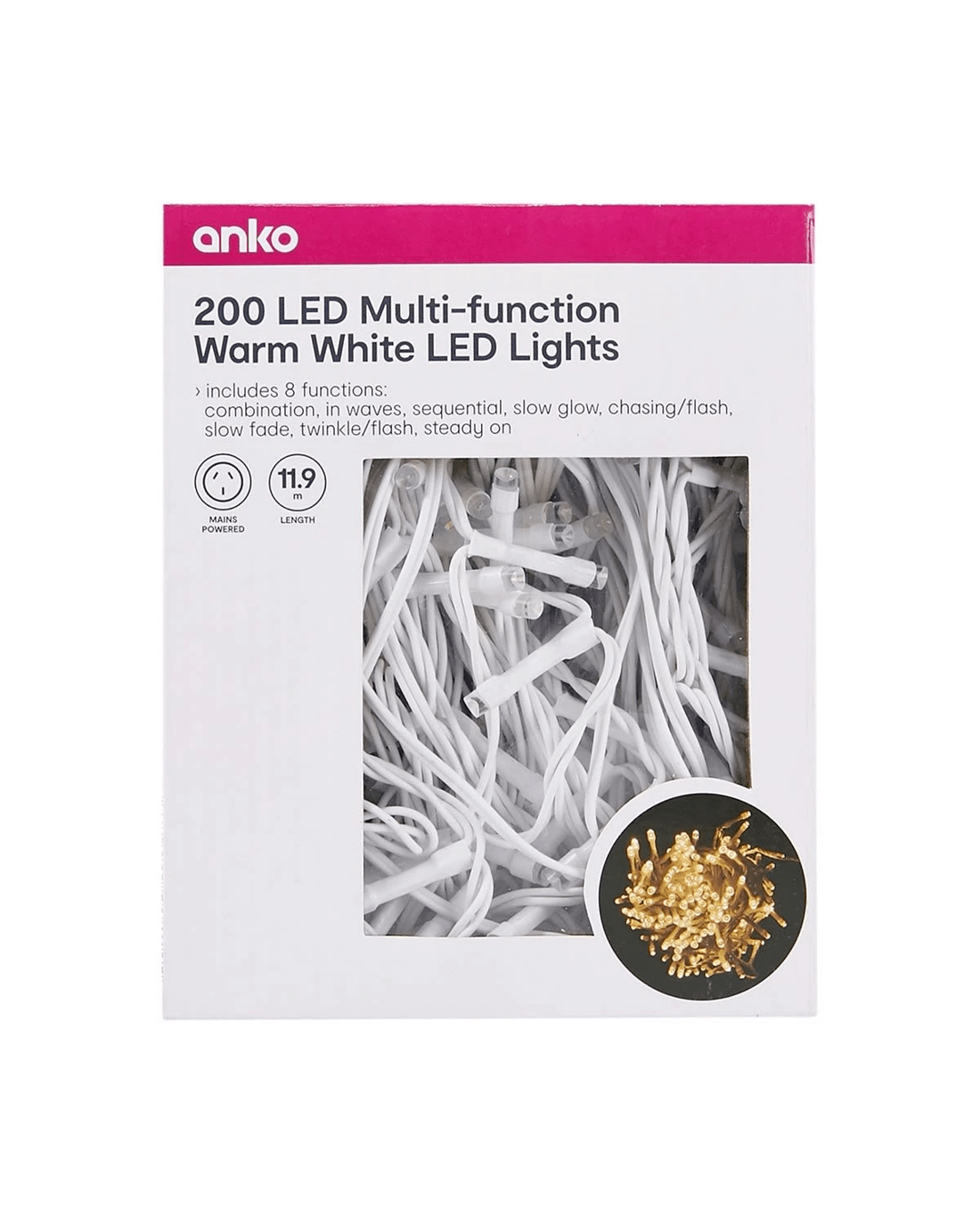 8 200 LED Multi-Function Warm White String Lights, 8 of 8