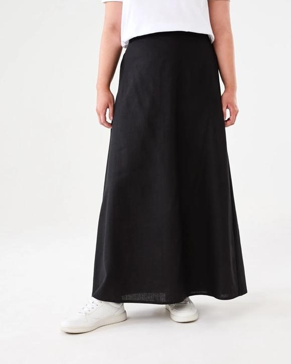 Linen Blend Maxi Skirt