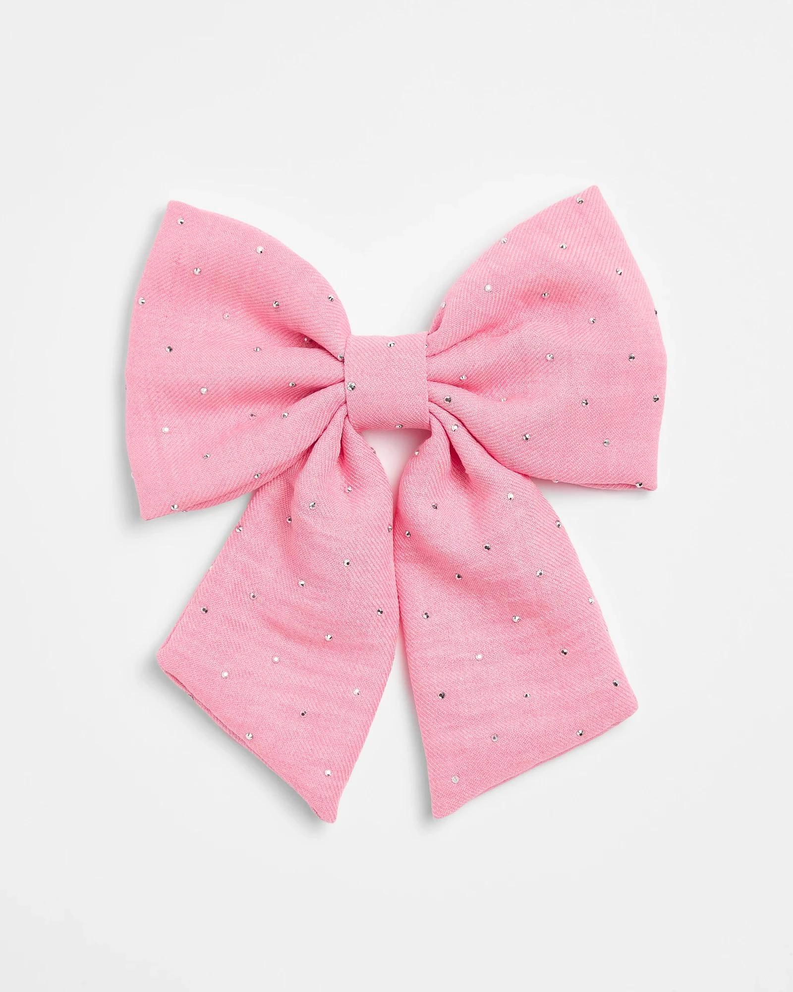 1 Target Kids Sparkle Bow Hair Clip PINK, 1 of 2