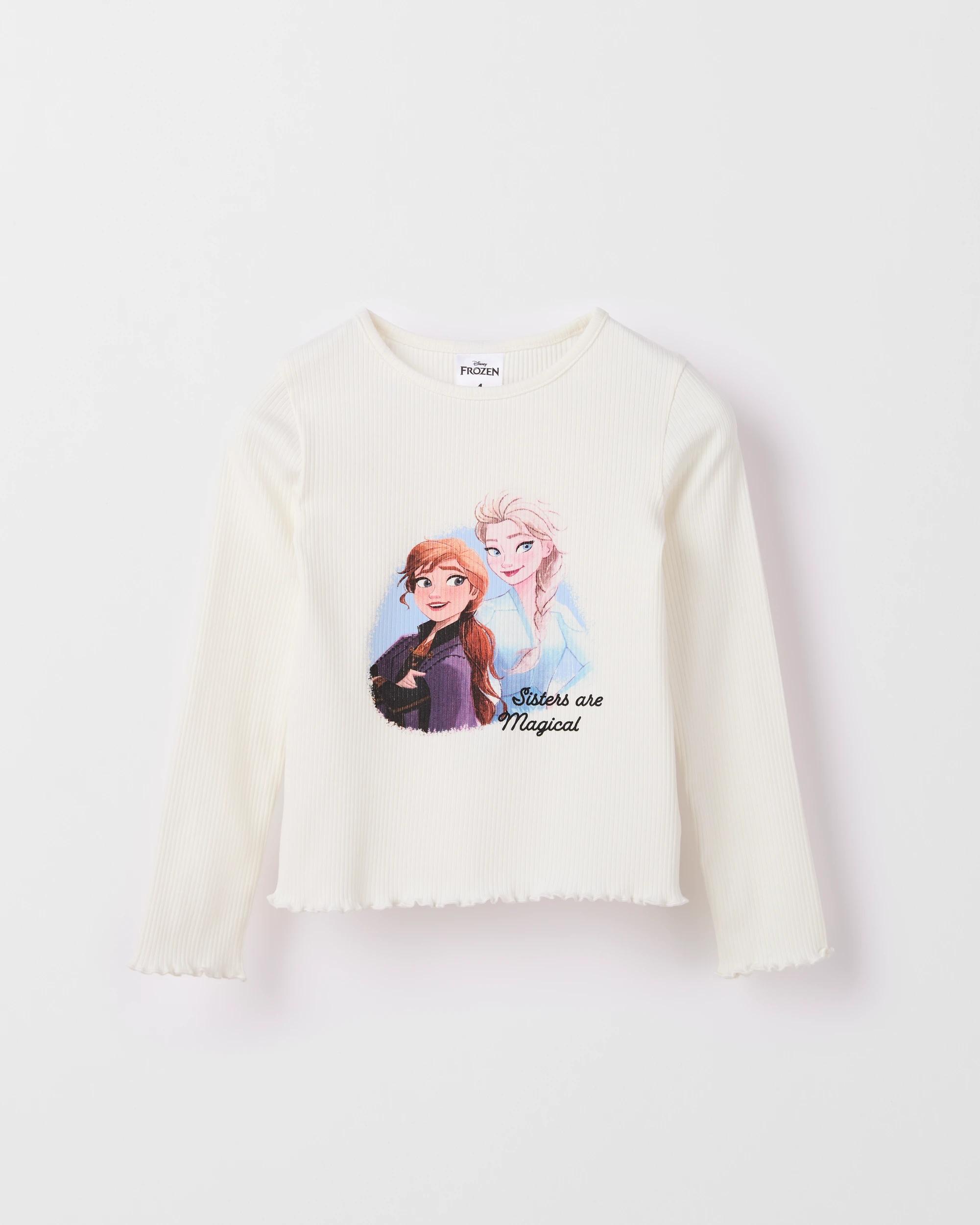 4 Disney Frozen Australian Cotton Blend Long Sleeve Rib T-Shirt WHITE BASE, 4 of 4