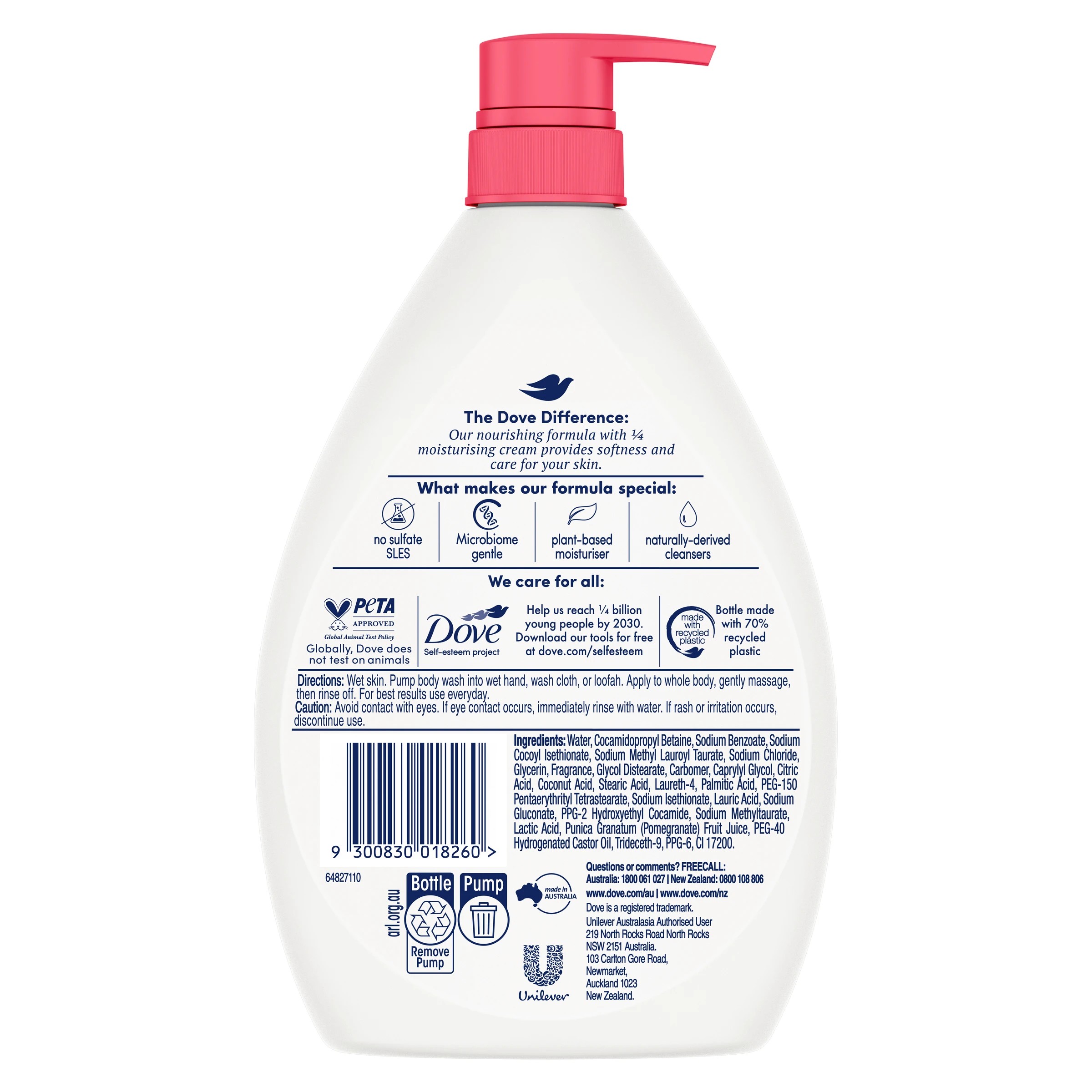 2 Dove Rejuvenating Body Wash 1L - Fruity Nourish, 2 of 8