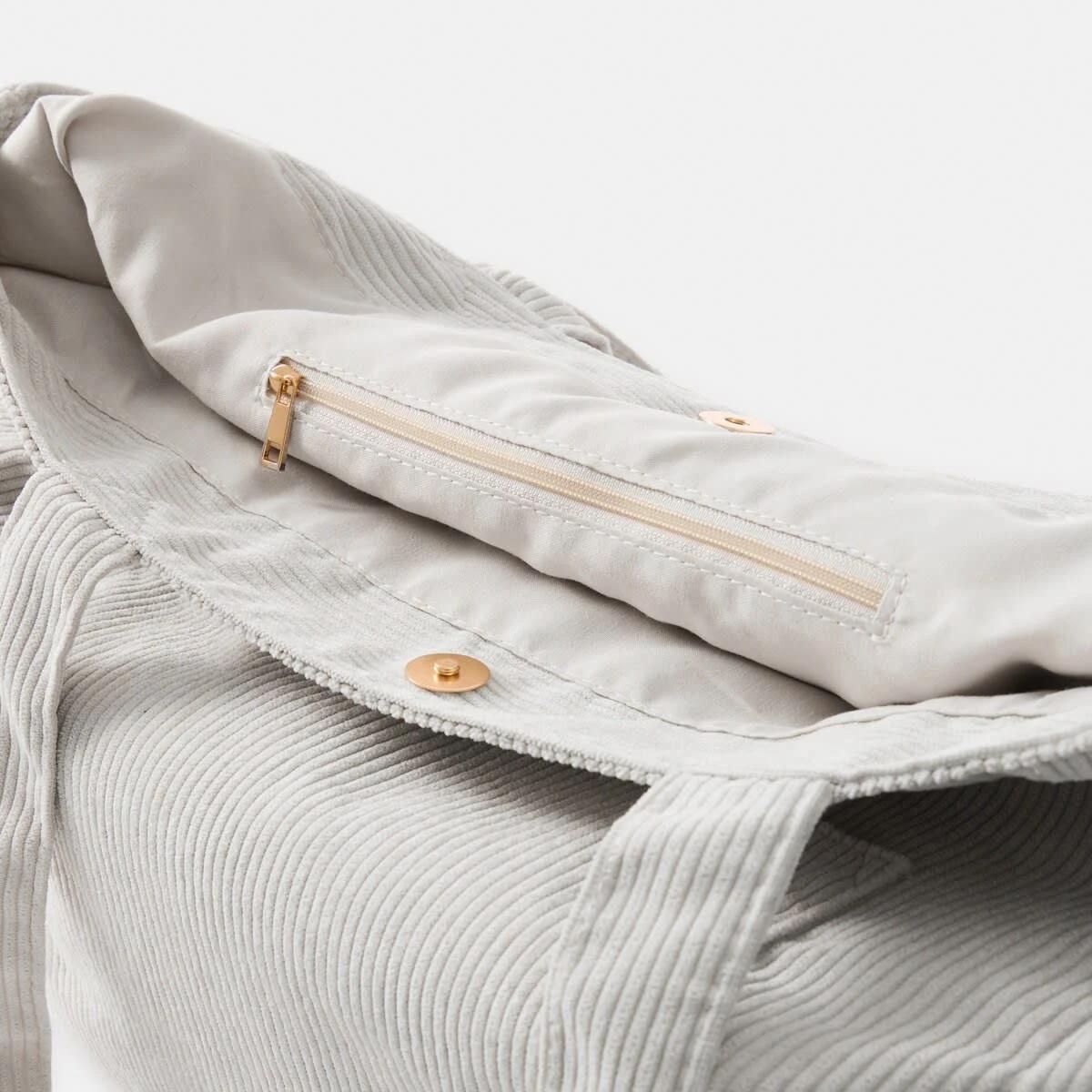 4 Corduroy Tote Bag Stone, 4 of 5