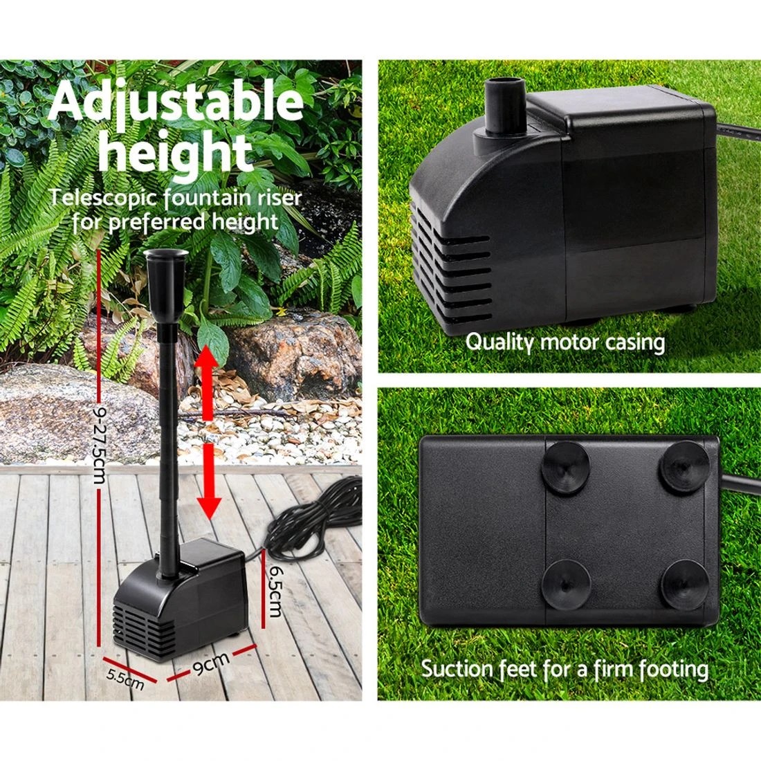3 Gardeon Solar Pond Pump Submersible Water Fountain Kit with 2 Panels 7.2FT - Black, 3 of 7