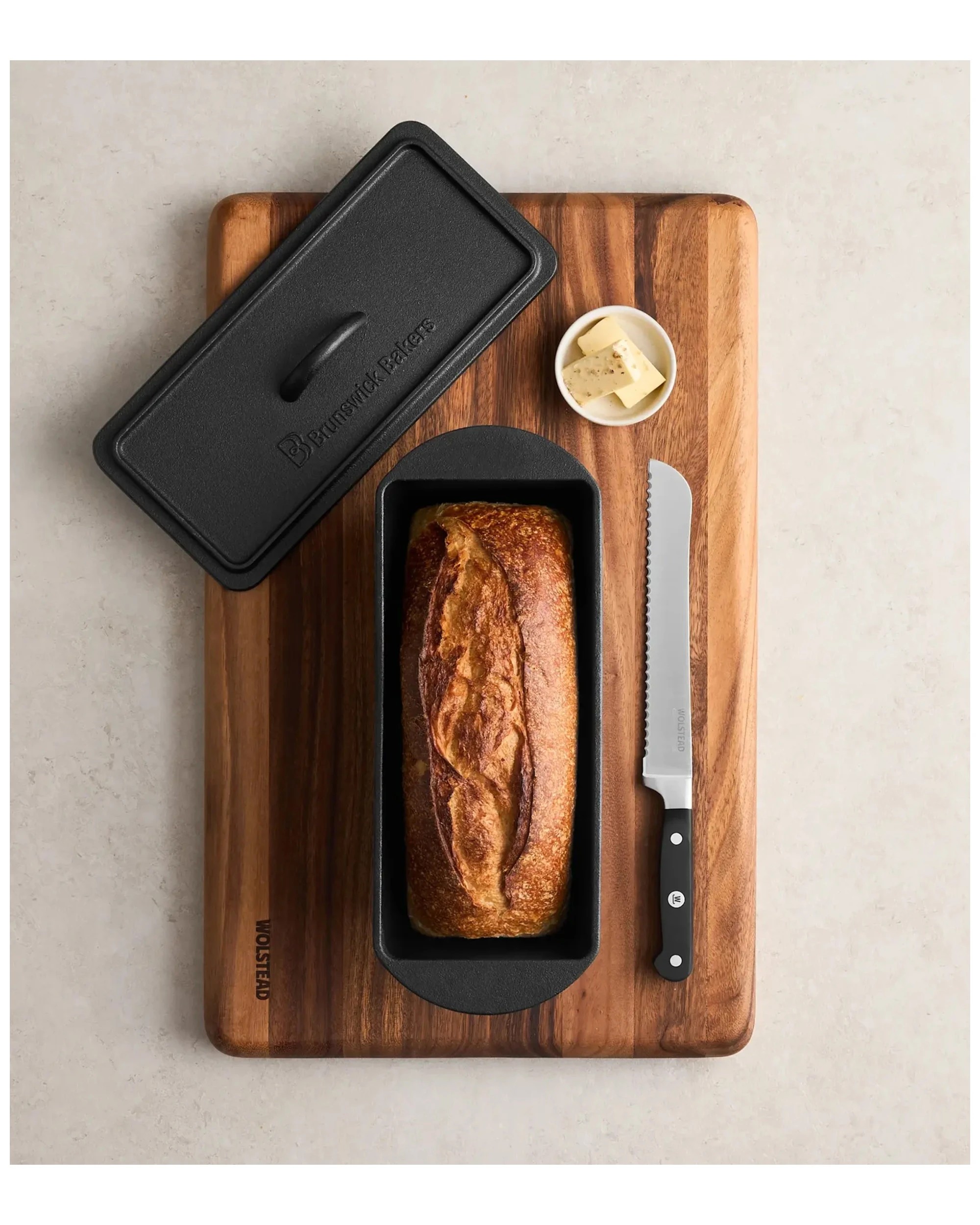 3 Brunswick Bakers Bread Loaf Baking Pan Pre-Seasoned Cast Iron 28.5cm Oven Proof - Black, 3 of 3