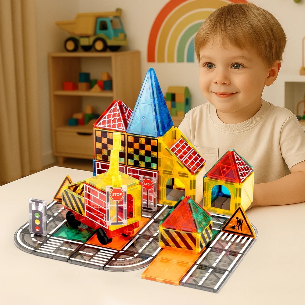 3 Playpals 40PCS Kids Magnetic Tiles Blocks Building Toys Magnet Kit Child Gift - Multi, 3 of 3