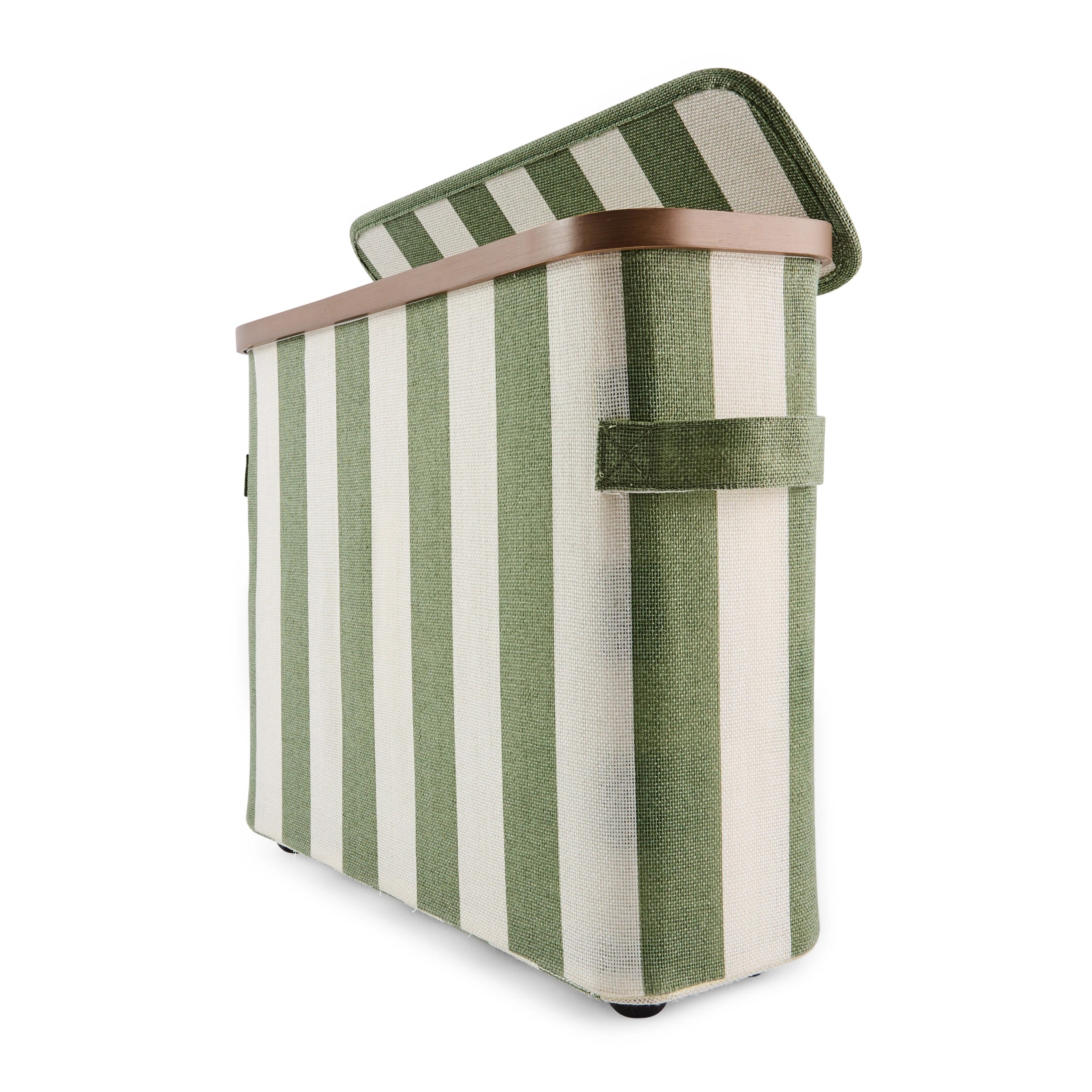 3 Linen Look Stripe Toilet Roll Holder, 3 of 9
