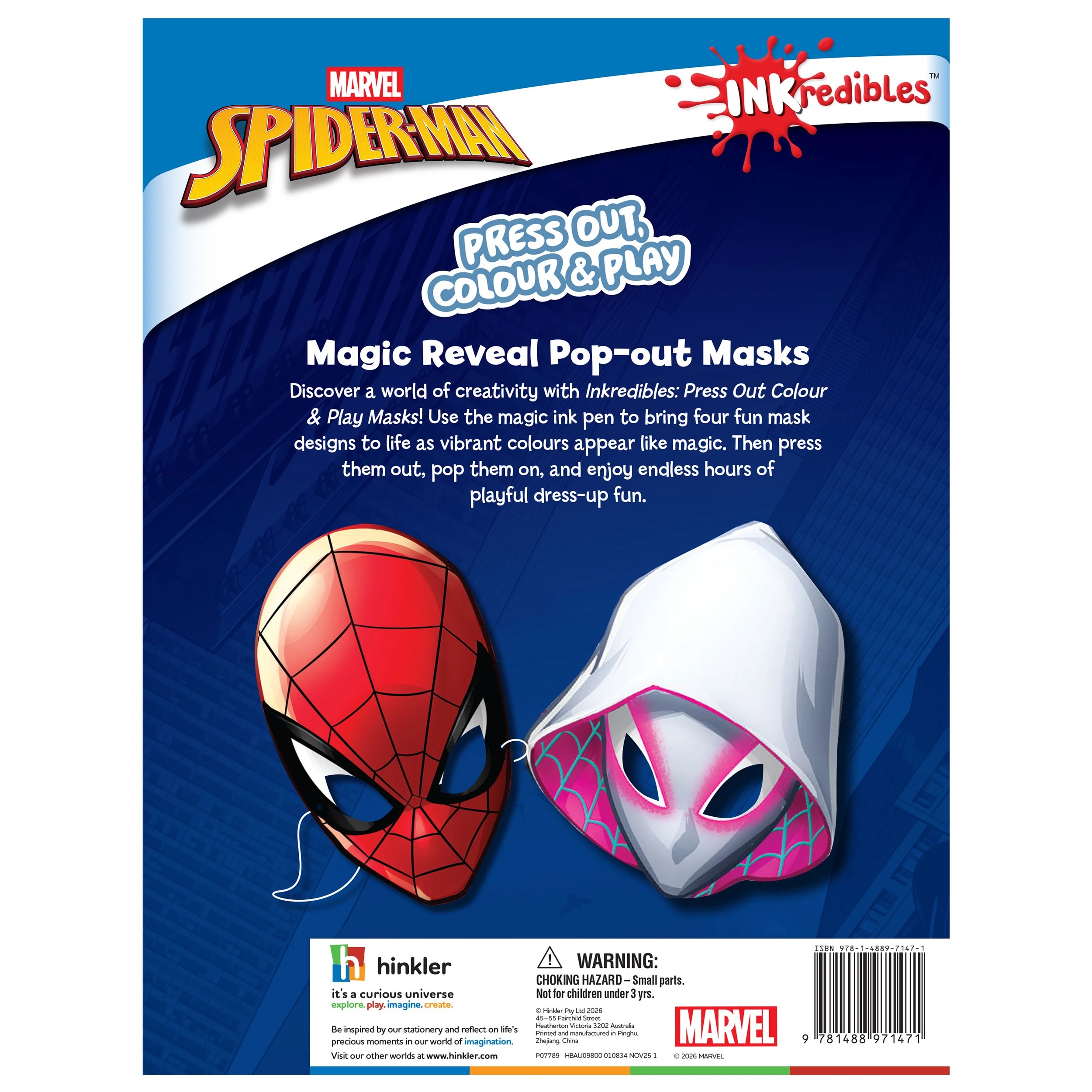 4 INKredibles Marvel Spider-Man Magic Ink Masks - Book, 4 of 4