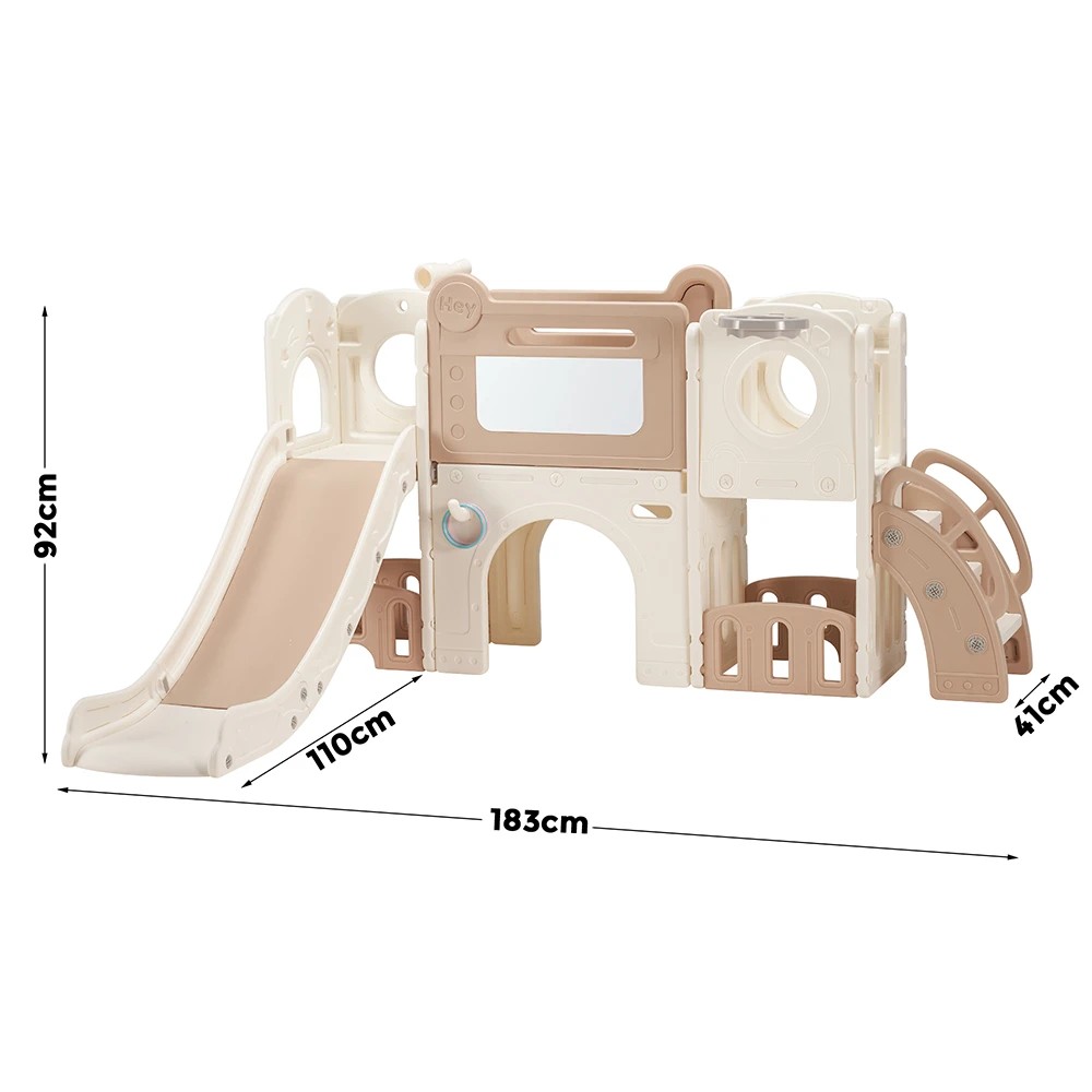 2 PlayPals 9-in-1 Kids Slide Set with Crawl Tunnel Indoor Outdoor Activity Center - Multi, 2 of 3