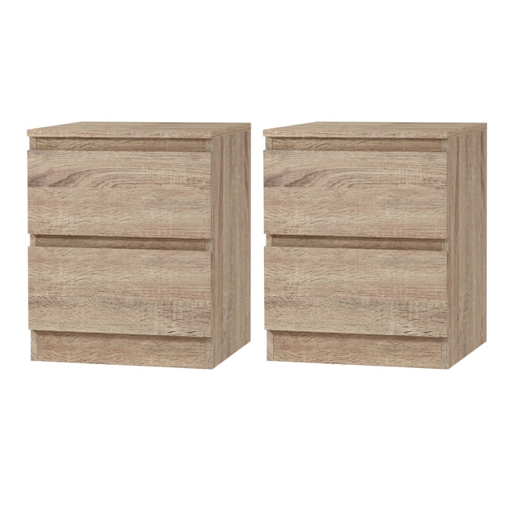 1 Artiss 2x Bedside Table 2 Drawers - Natural, 1 of 5