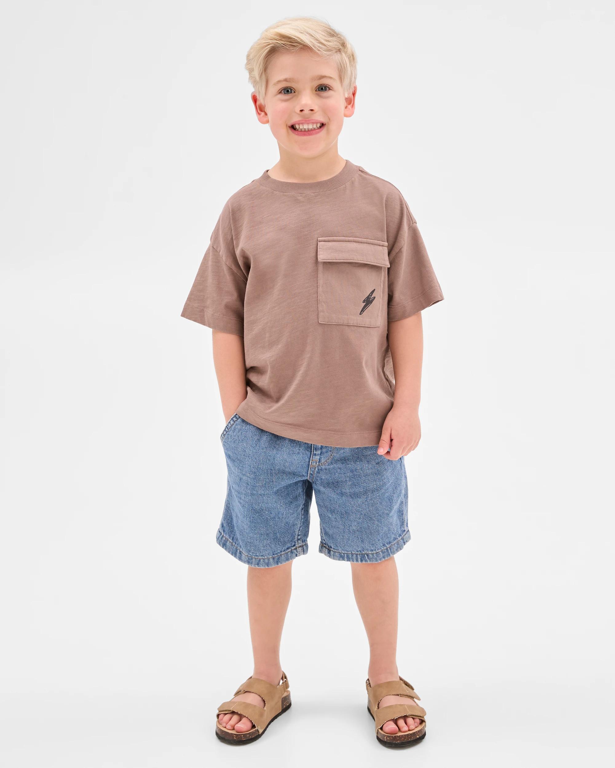 2 Target Australian Cotton Oversized Washed Pocket T-shirt BROWN, 2 of 6