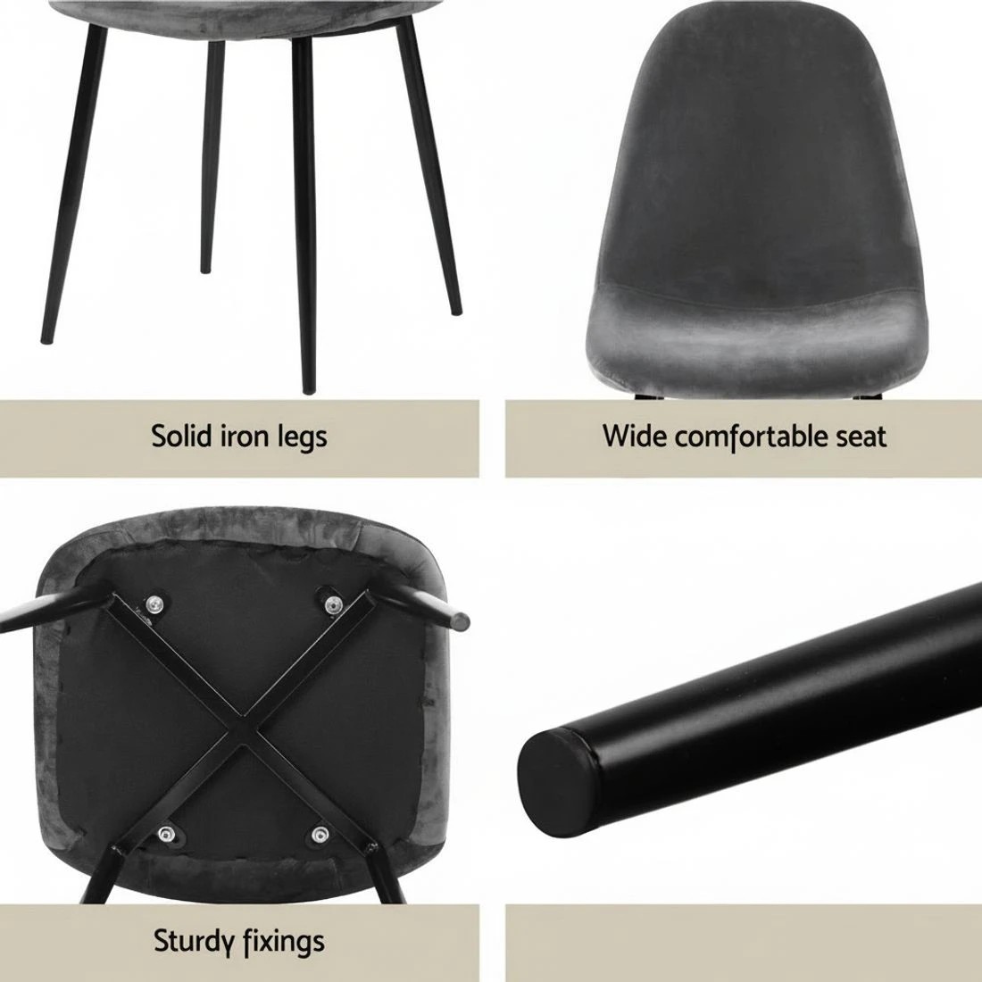 5 1 Artiss Dining Table and 4 Chairs Set Marble - Multi, 5 of 5