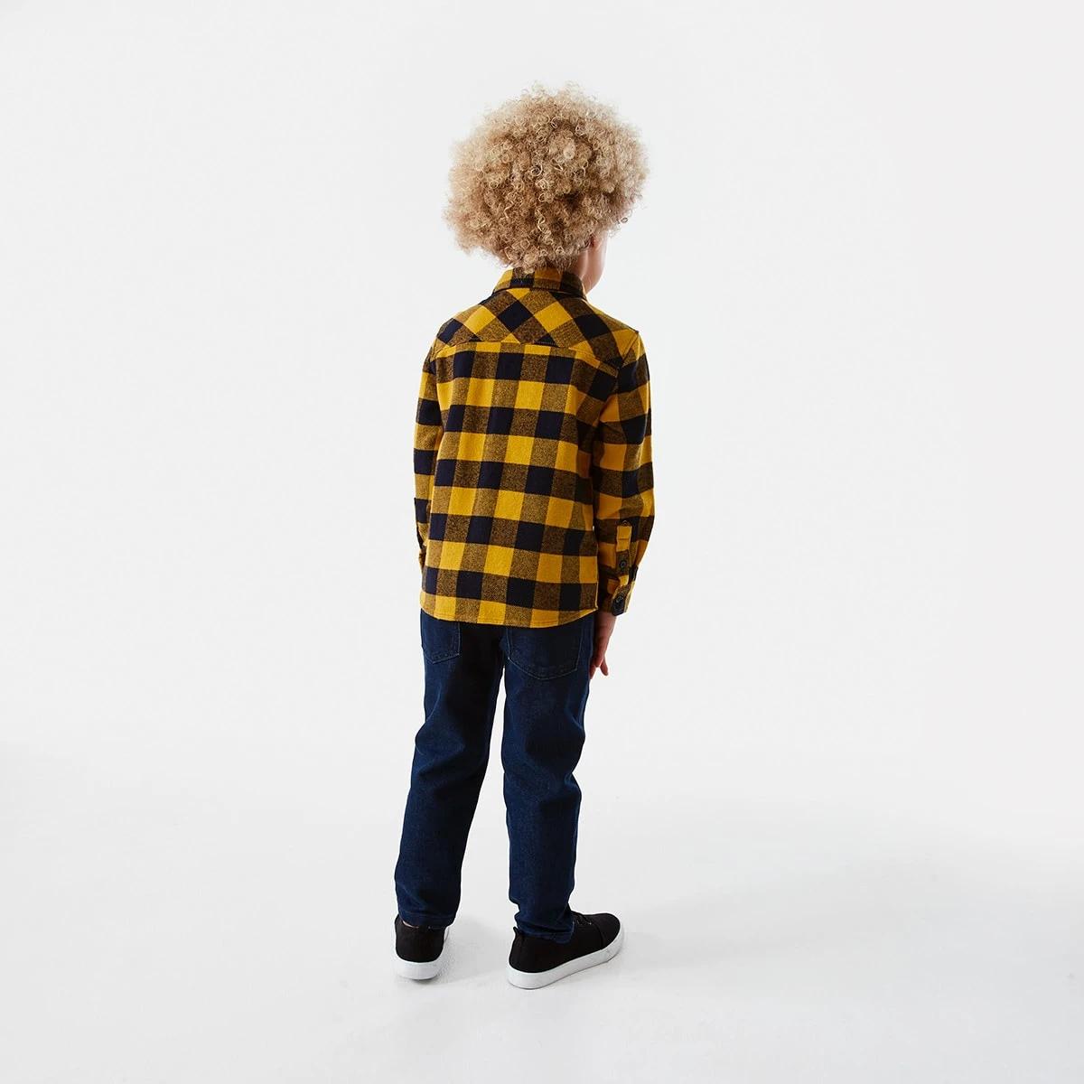 7 Yarn Dye Flannelette Shirt Ylw Check, 7 of 9