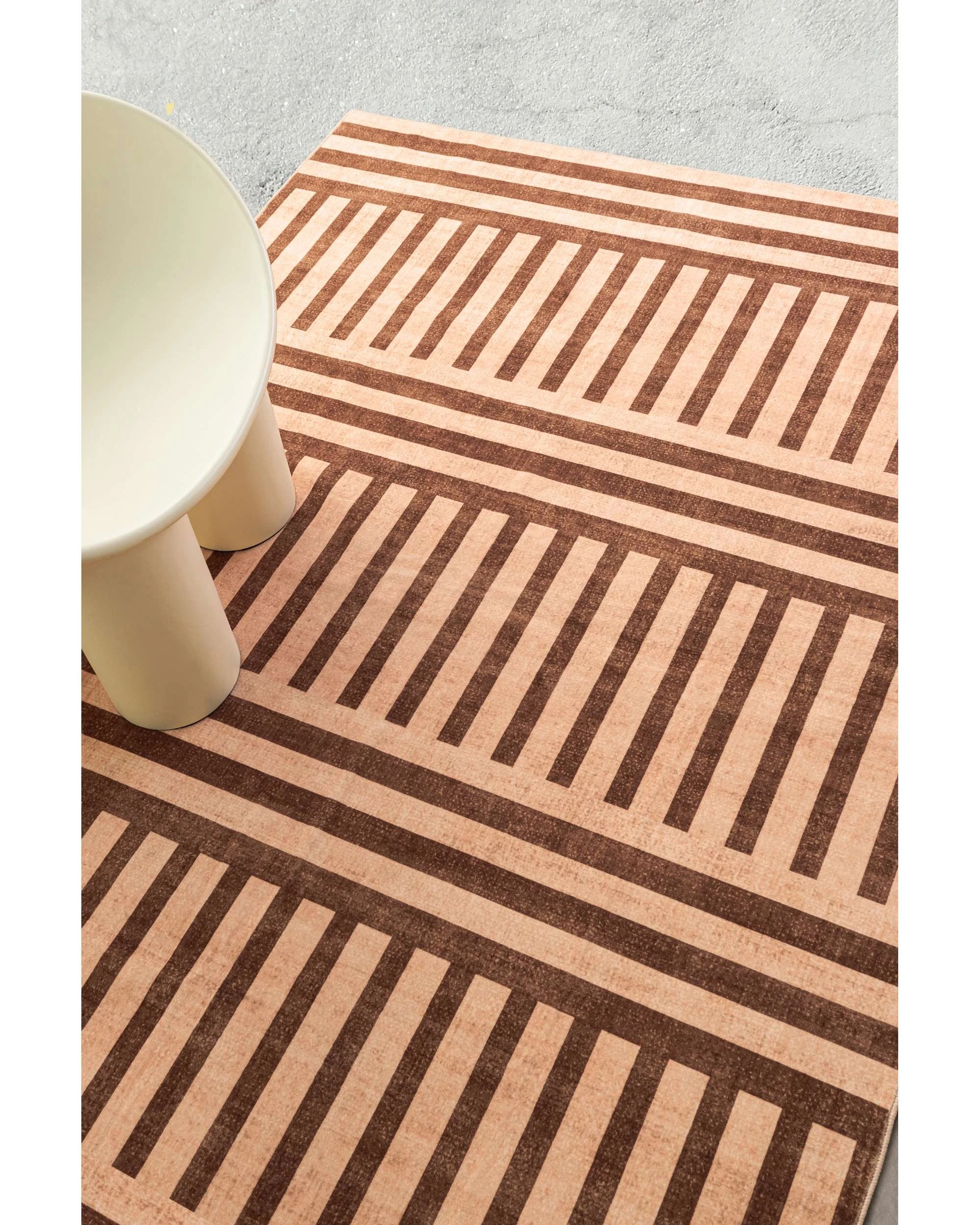 3 Loopsie Sapani Stripe Printed Washable Rug-320cm x 230cm - Brown, 3 of 8