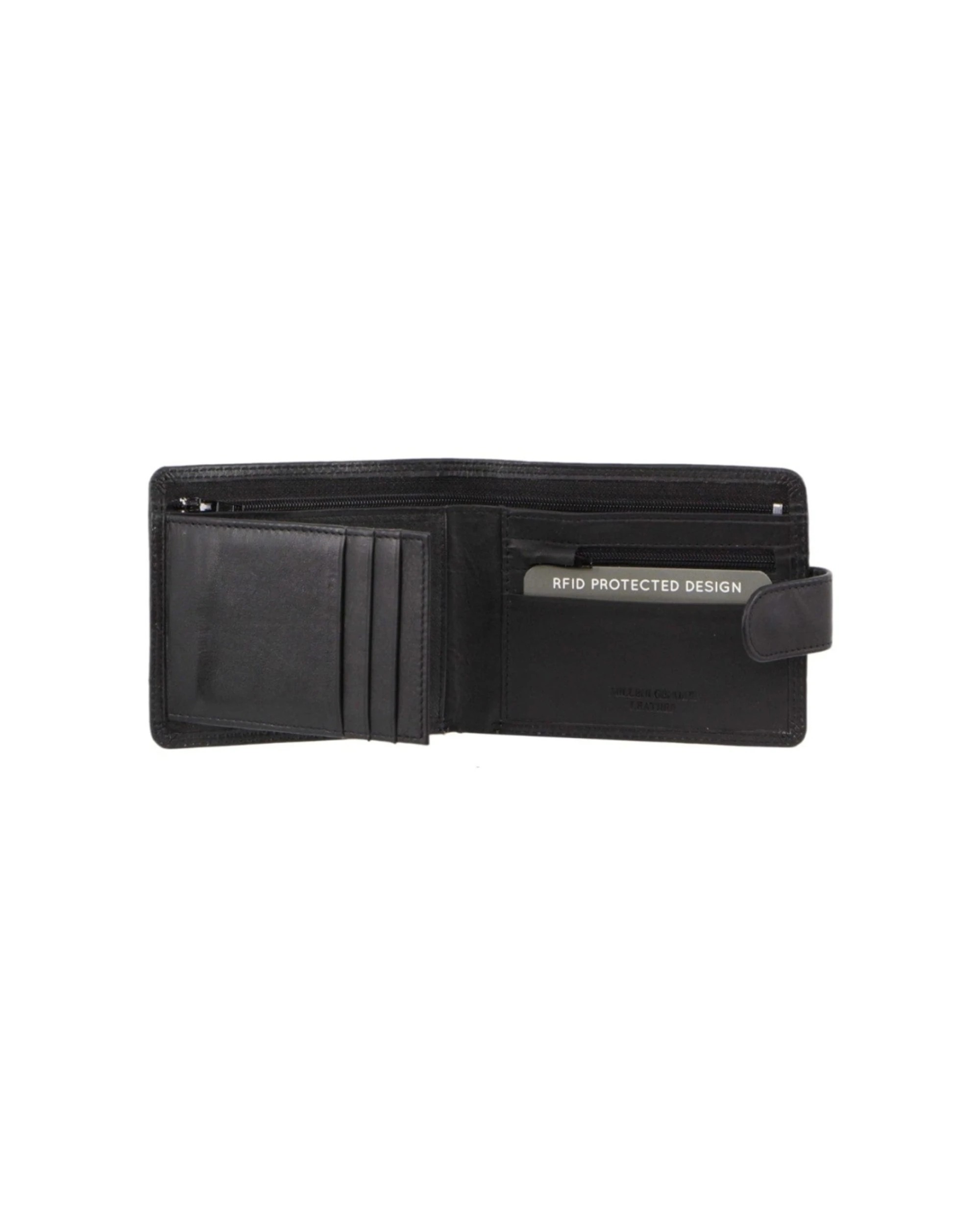 2 Milleni Men's Leather Tab Cash/Card RFID Protected Wallet 11cm - Black, 2 of 2