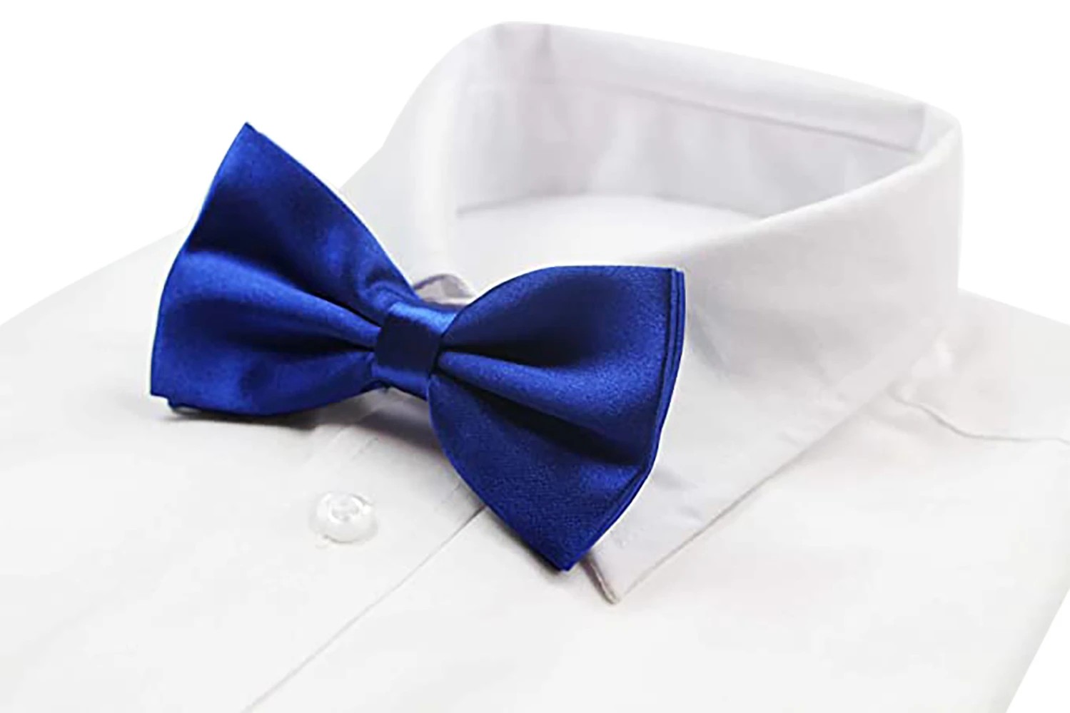 8 Zasel Mens Blue Solid Plain Colour Bow Tie - Blue, 8 of 8