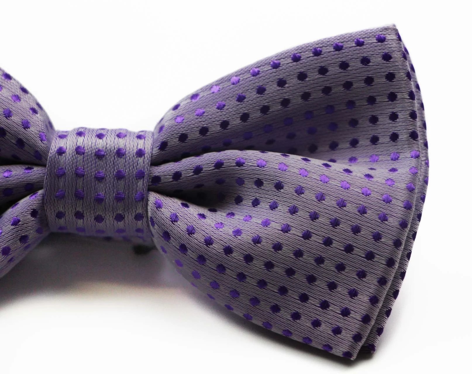 3 Zasel Mens Violet Polka Dot Patterned Bow Tie - Purple, 3 of 5