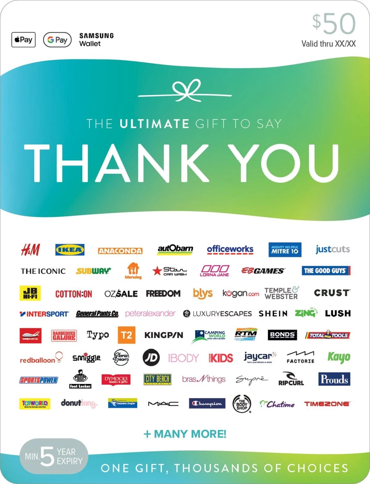 1 The Ultimate Gift to Say Thank You $50 Gift Card