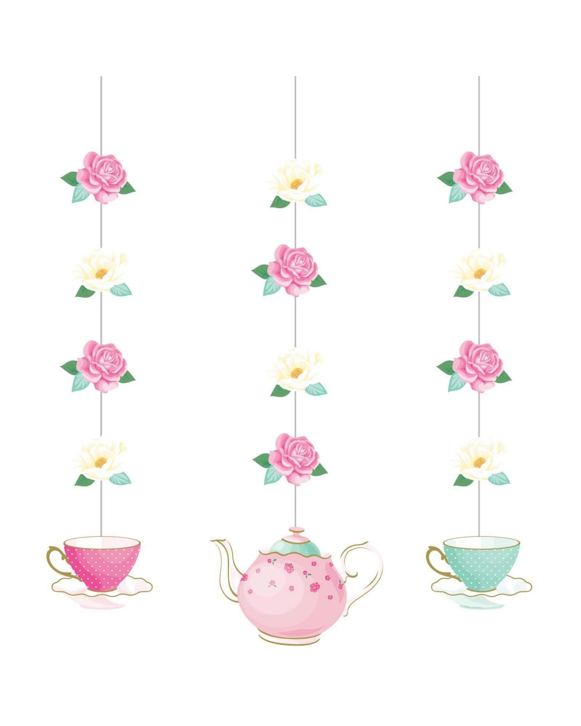 1 Creative Converting Floral Tea Party Hanging Decorations, 1 of 1