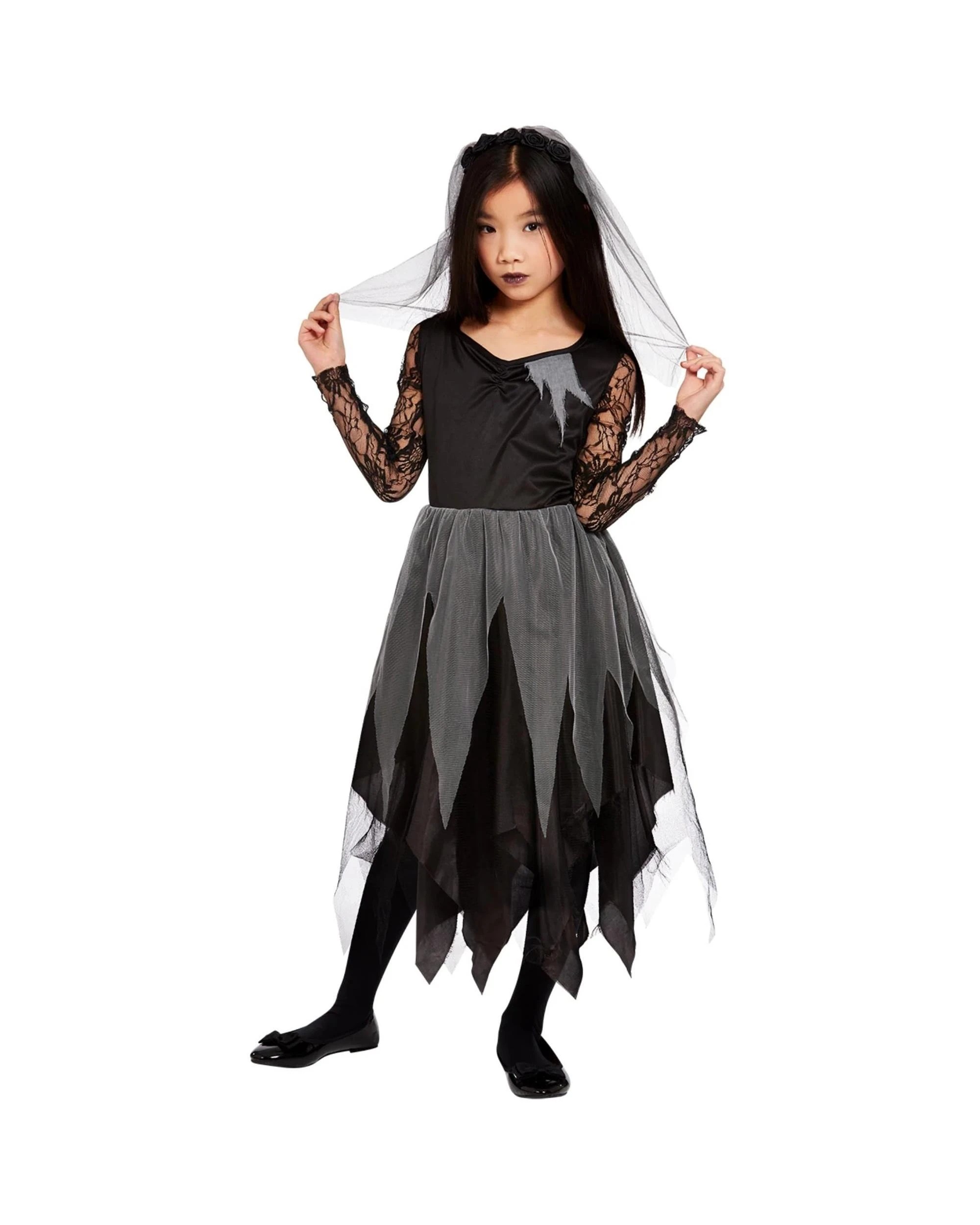 1 Graveyard Bride Child Costume Size Medium 7-9 Years, 1 of 5