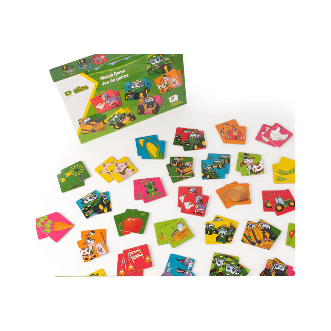 2 John Deere 54pc Kids Match Game Farm Theme Memory Cards 3 Years Plus Family Fun - Multi, 2 of 3
