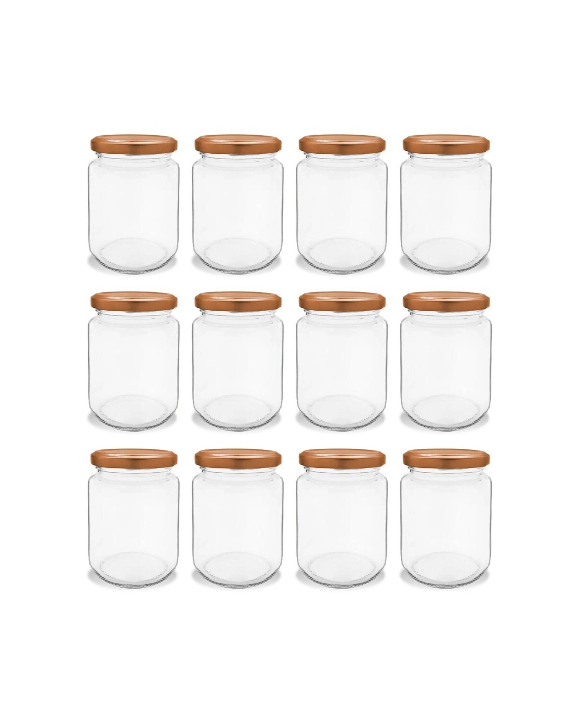 3 12pk Lemon & Lime Verona Glass Jar 150ml Rose Gold Lid Kitchen Storage Container
 - Gold, 3 of 4