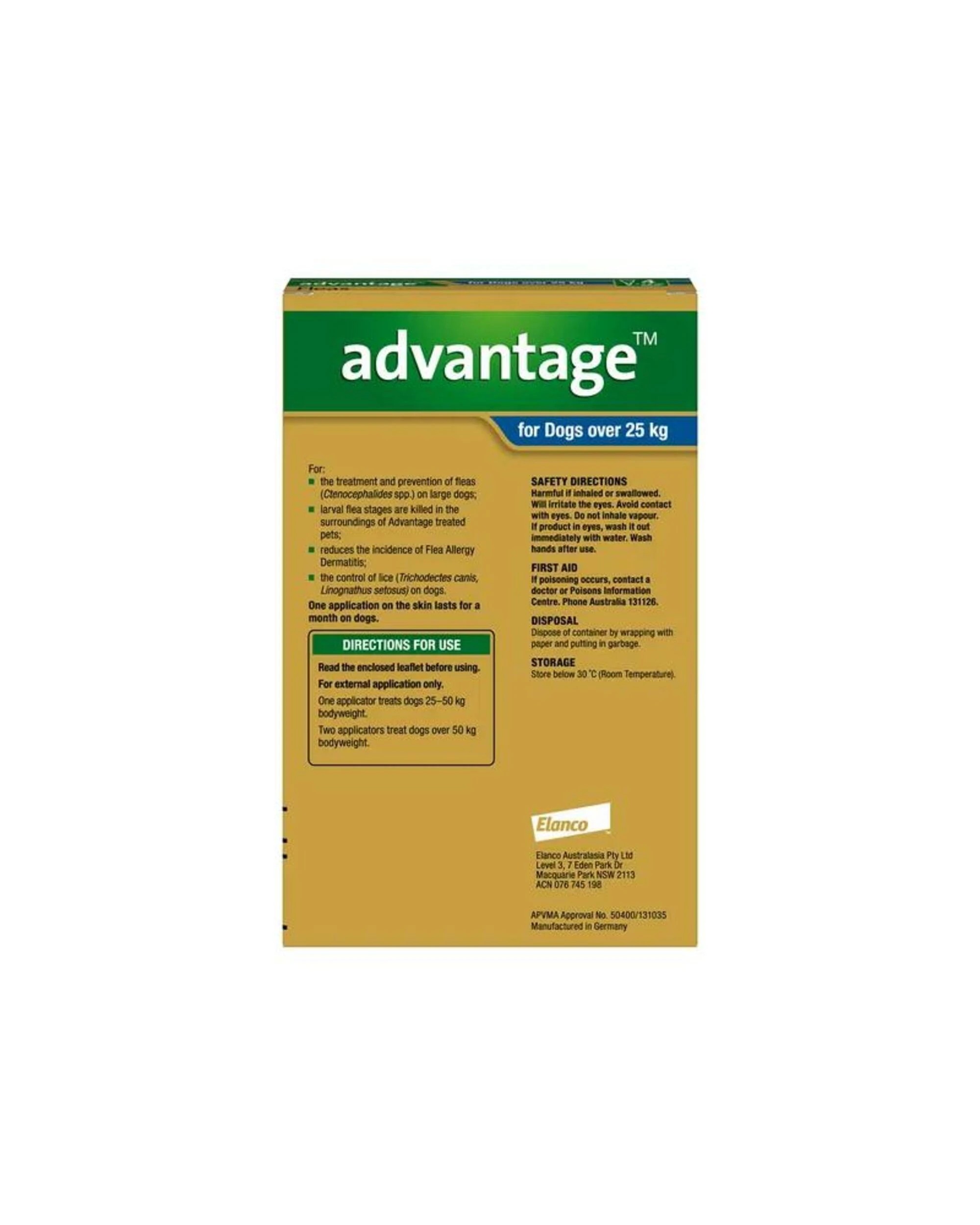 2 Advantage Flea Treatment For Dogs 25kg + Blue 1 Pack, 2 of 2