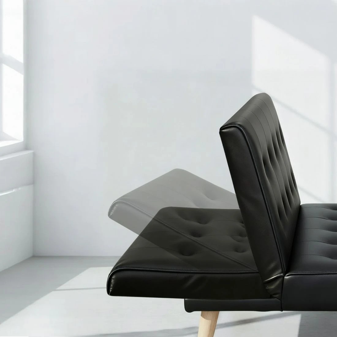 5 Artiss Sofa Bed Couch 1 Seater Lounge Fabric - Black, 5 of 5