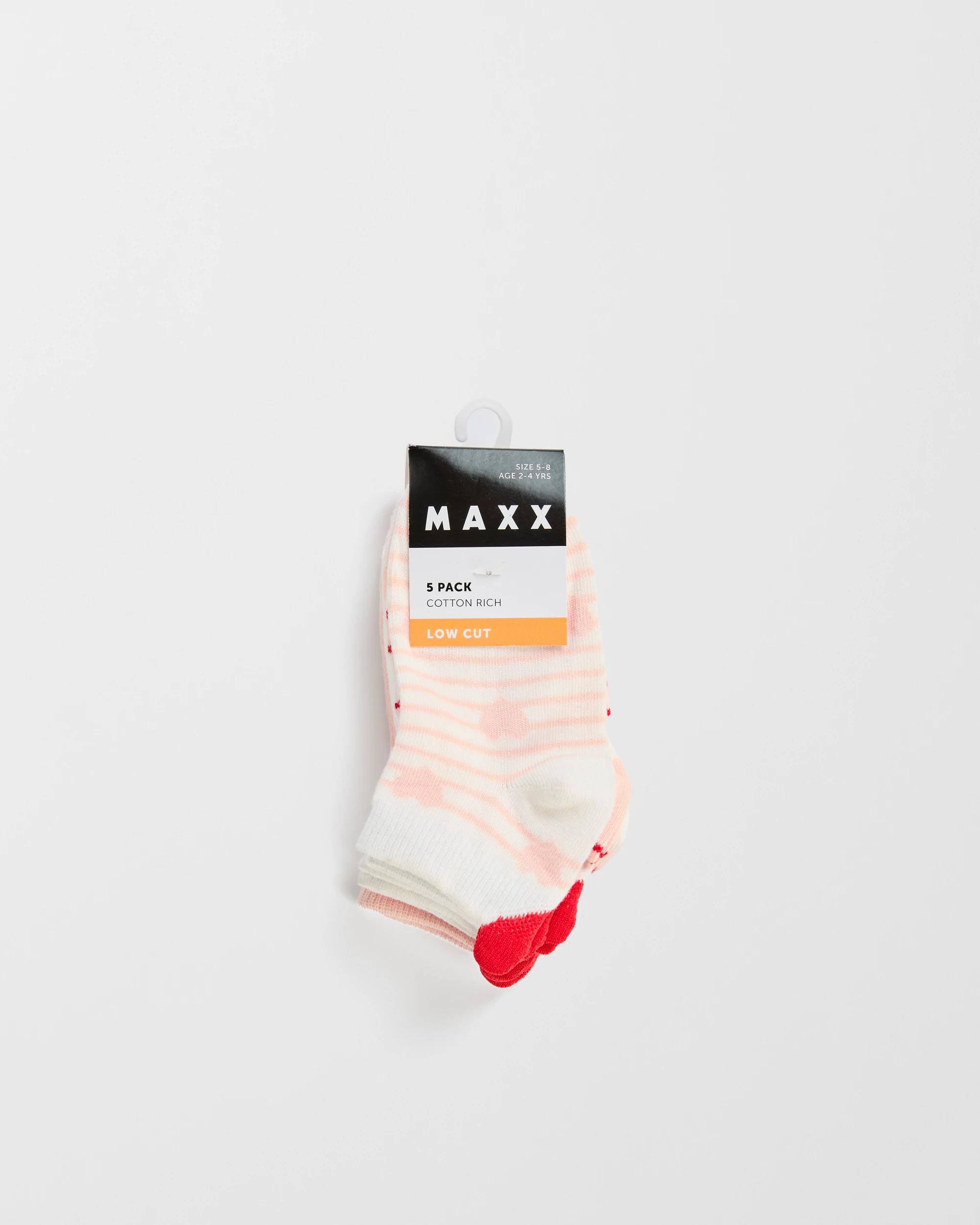 3 Maxx Australian Cotton Blend Low Cut Socks 5 Pack BOWS & HEARTS, 3 of 3