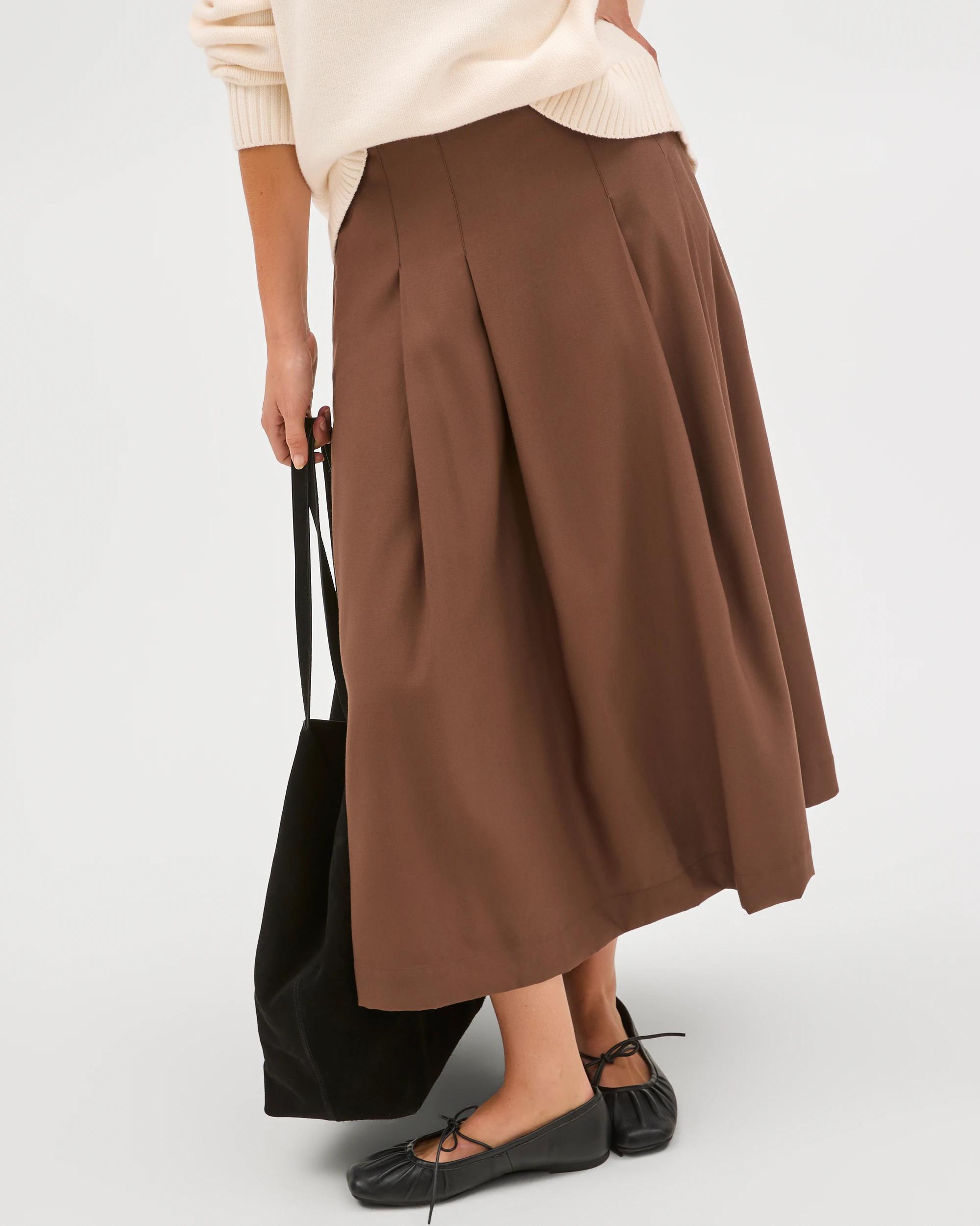 4 Target Woman Box Pleat Midi Skirt FALL LEAF, 4 of 8