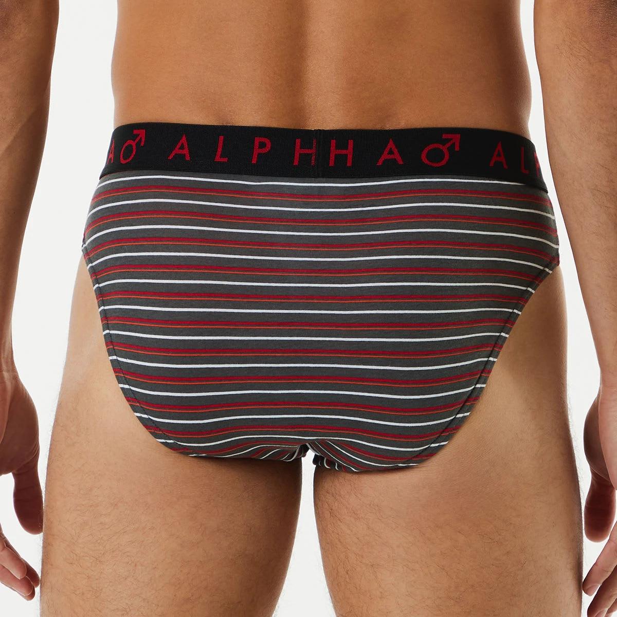 8 5 Pack Alpha Attached Elastic Hipster Briefs STRIPES, 8 of 10