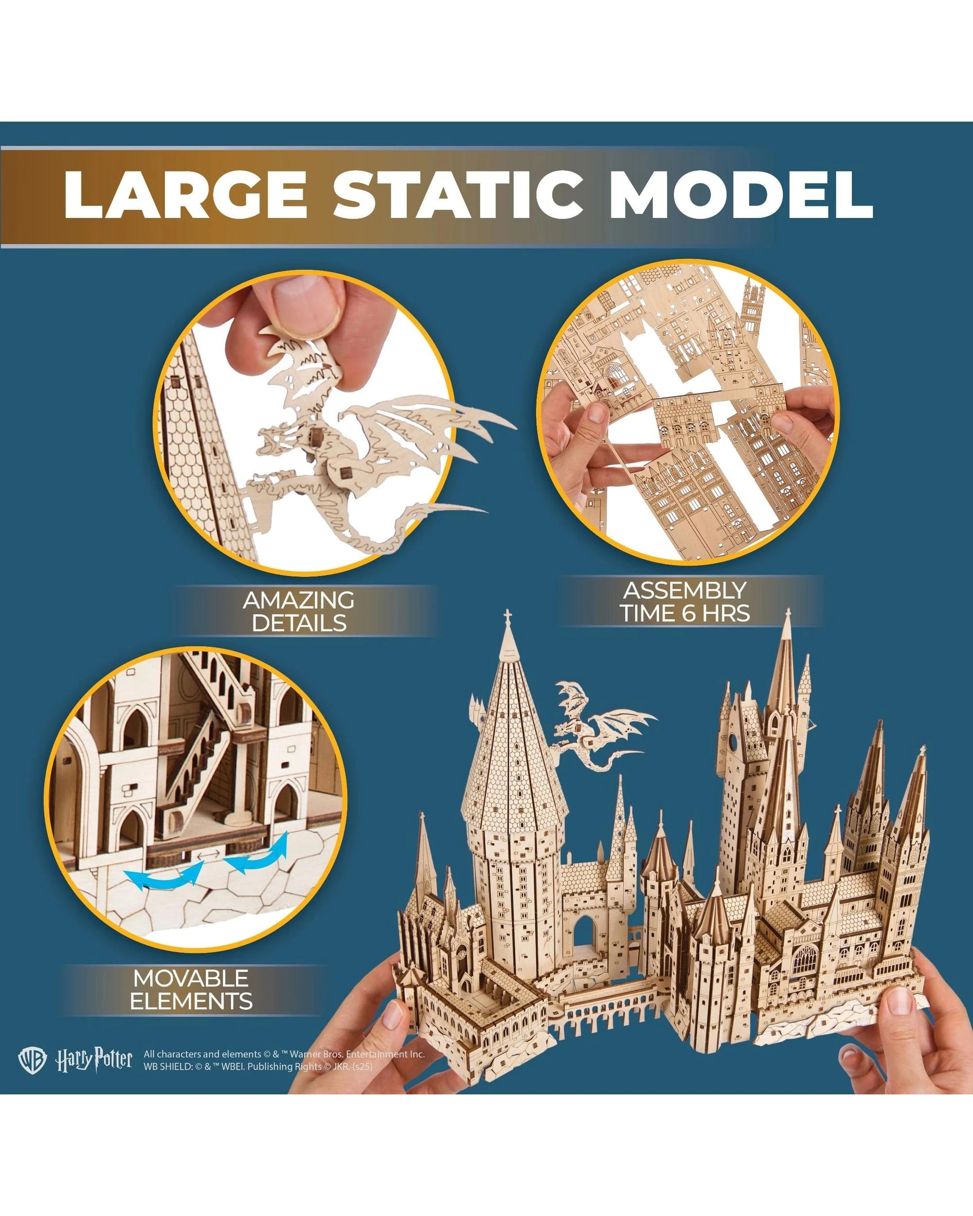 7 UGears Harry Potter Hogwarts Castle Model Kit, 7 of 10