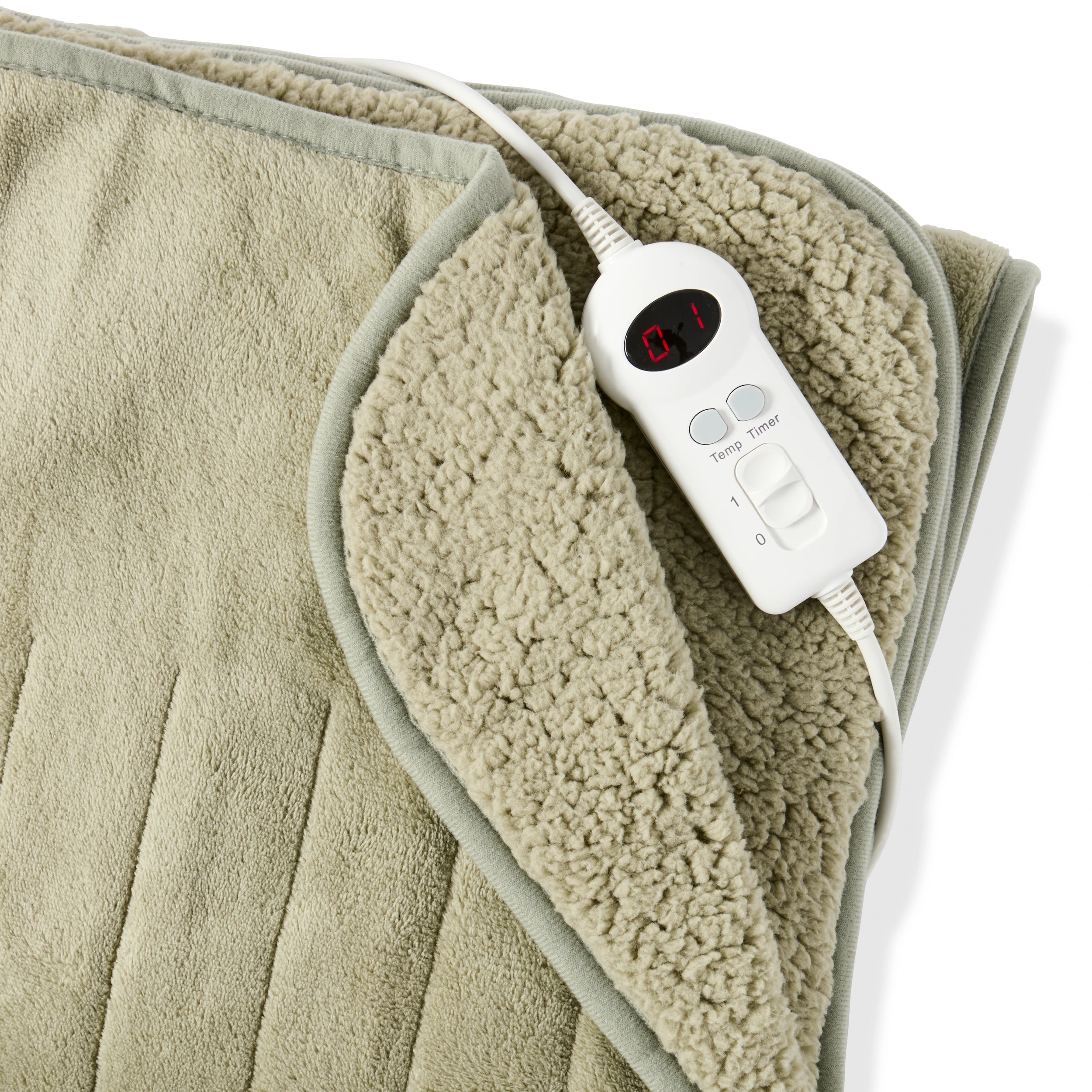 6 Heated Throw Sherpa - Green, 6 of 6