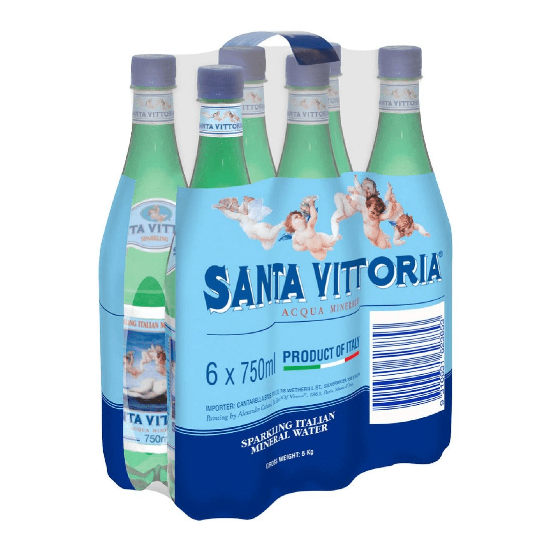 1 Santa Vittoria Italian Mineral Water PET Bottle 750mL 6 Pack, 1 of 2