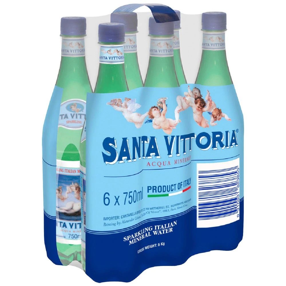 1 Santa Vittoria Italian Mineral Water PET Bottle 750mL 6 Pack, 1 of 2