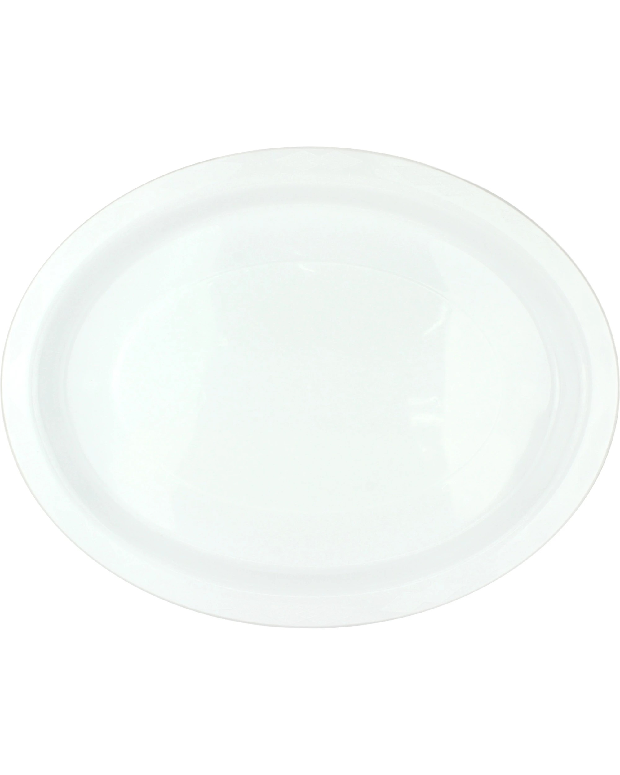 1 Alpen Reusable Oval Plates 31.5cm Pack of 20 - White - White, 1 of 3
