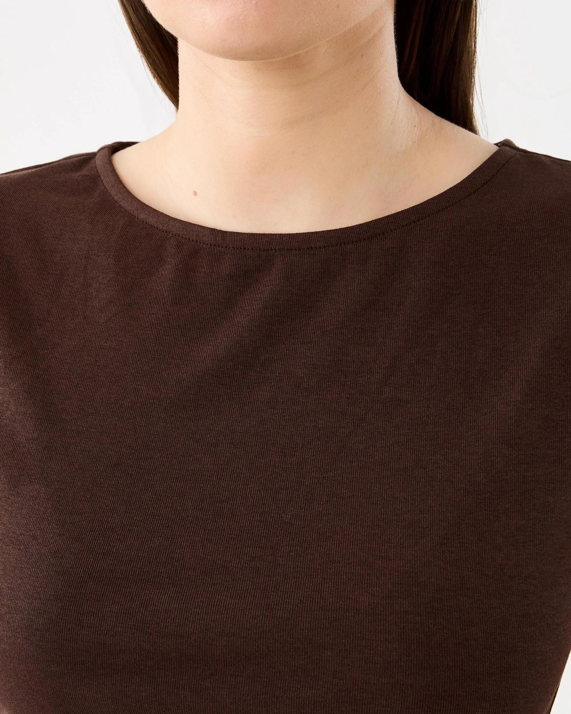 5 Drop Shoulder Ruched Top Melt Brown, 5 of 6