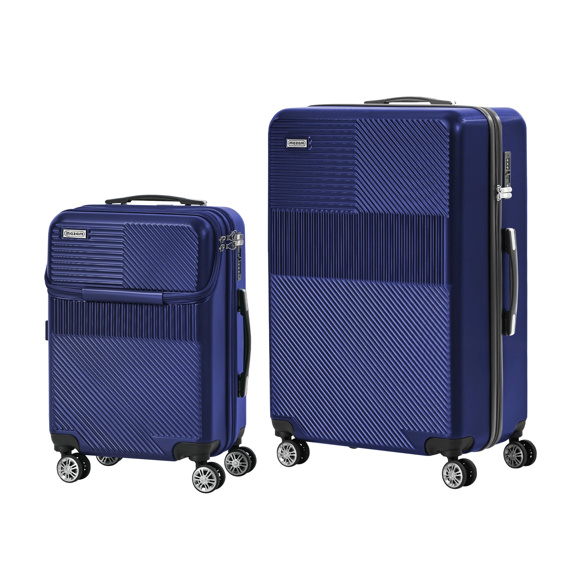 7 Mazam 2PCS Luggage Suitcase Trolley Set TSA Carry On Hard Case - Blue, 7 of 9