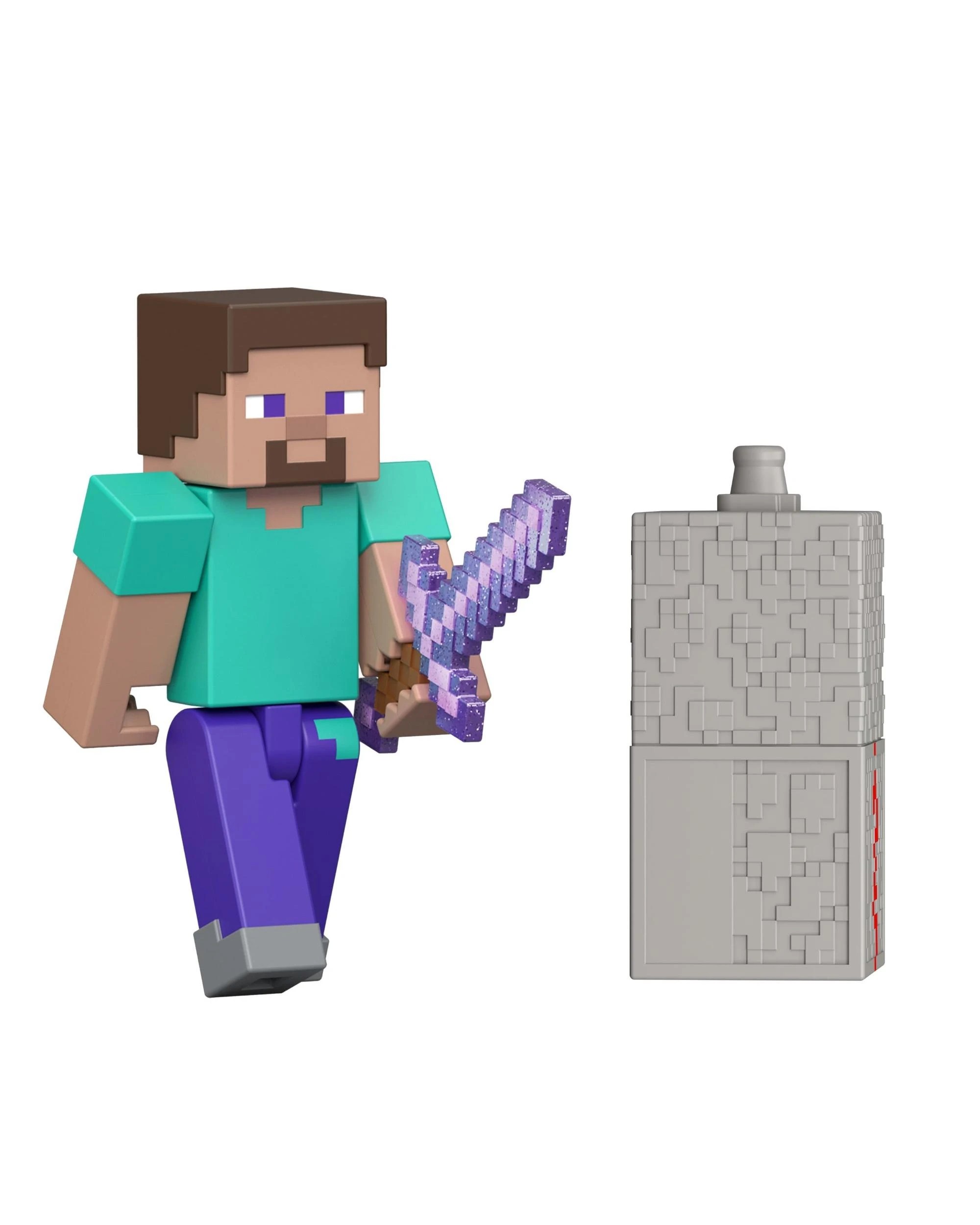 2 Minecraft Redstone Charged Steve Figure, 2 of 6