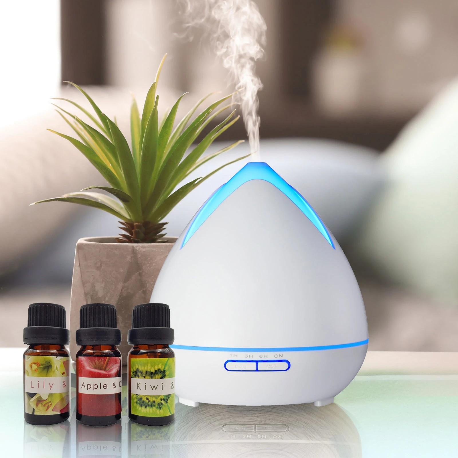 3 PureSpa Essential Oils Ultrasonic Aromatherapy Diffuser Air Humidifier + 3 Oils 400ML - White, 3 of 3