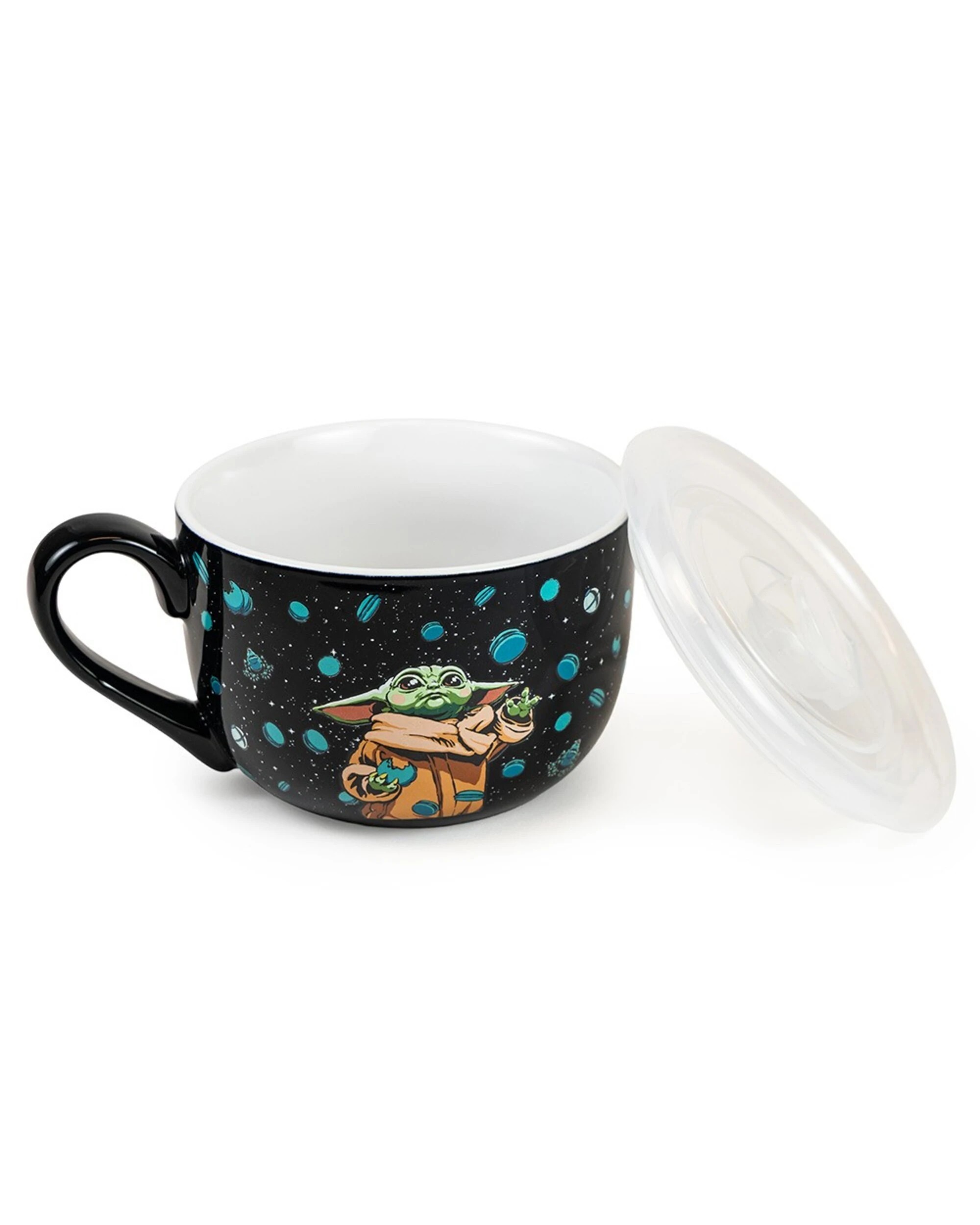 1 Star Wars - The Mandalorian - Grogu Galactic Snacks Soup Bowl with Lid - Black, 1 of 4