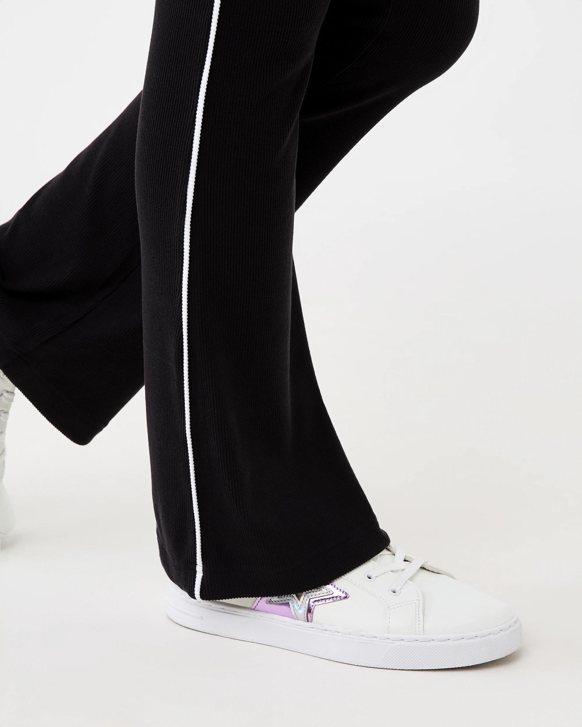 3 Contrast Rib Flare Leggings Black, 3 of 5