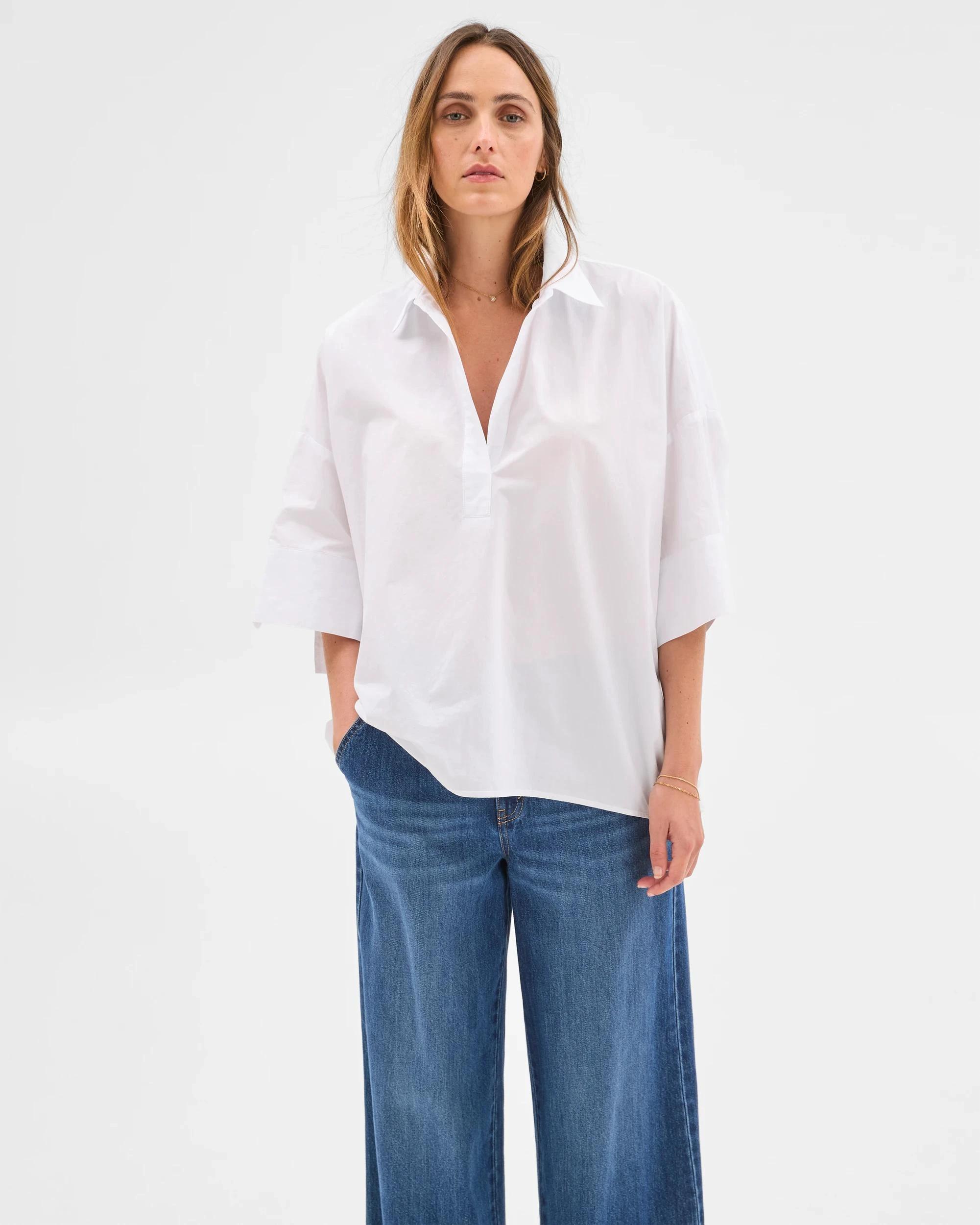 4 Target Australian Cotton Short Sleeve Popover Shirt WHITE, 4 of 6