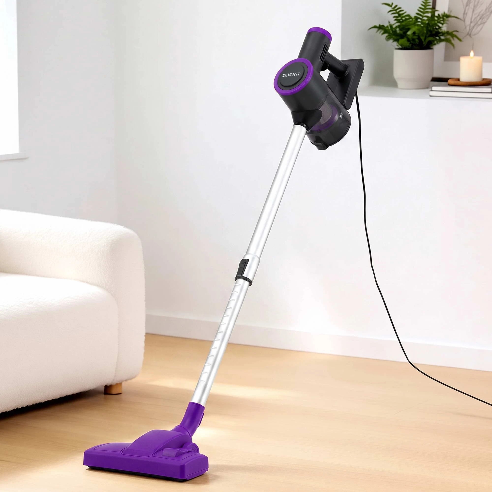 2 Devanti 3-in-1 Corded Stick Vacuum Cleaner, 16000Pa Strong Suction, - Purple, 2 of 9