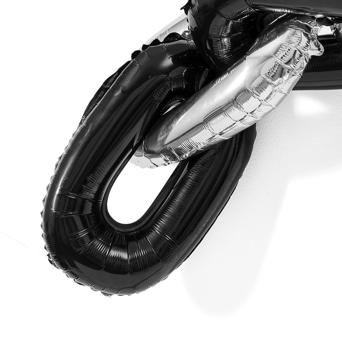 5 10 Piece Silver Look and Black Chain Foil Balloons, 5 of 6