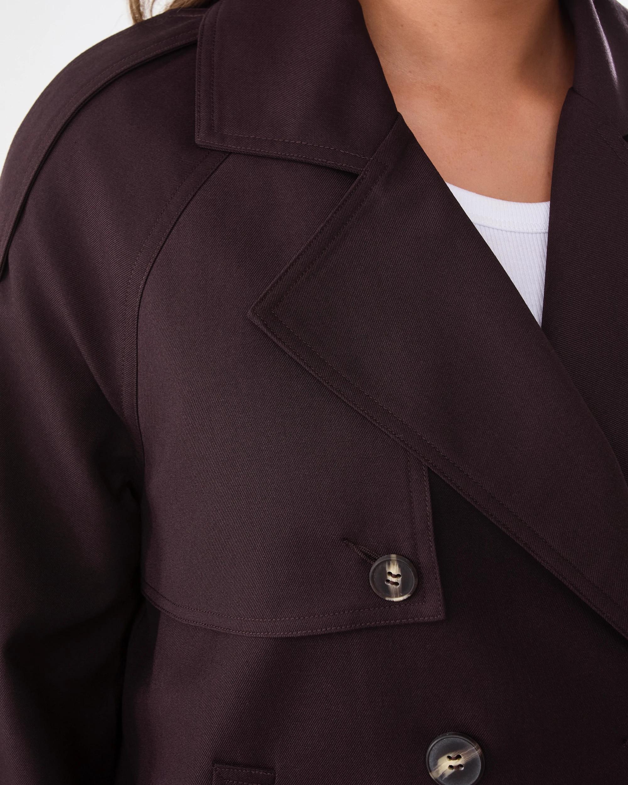 7 Crop Trench Coat Choc Plum, 7 of 10