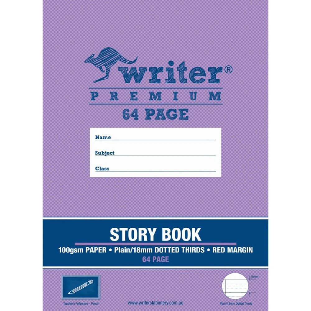 1 Writer Premium Story Book 18mm Dotted Thirds 64 Page, 1 of 3