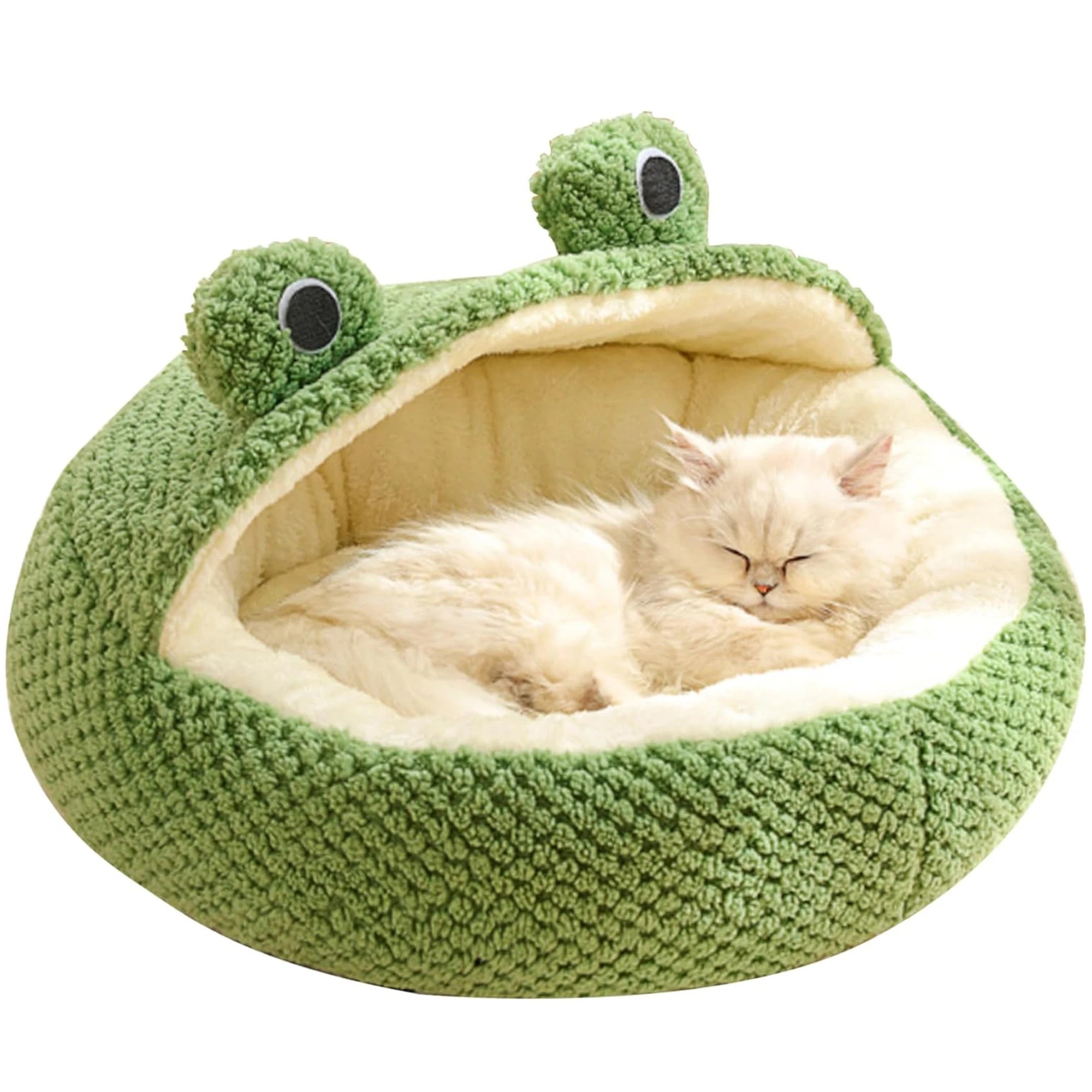 2 Todo Semi Enclosed Pet Nesting Bed 60cm Diameter Soft Warm Dog Cat Sleeping Bed - Frog, 2 of 6