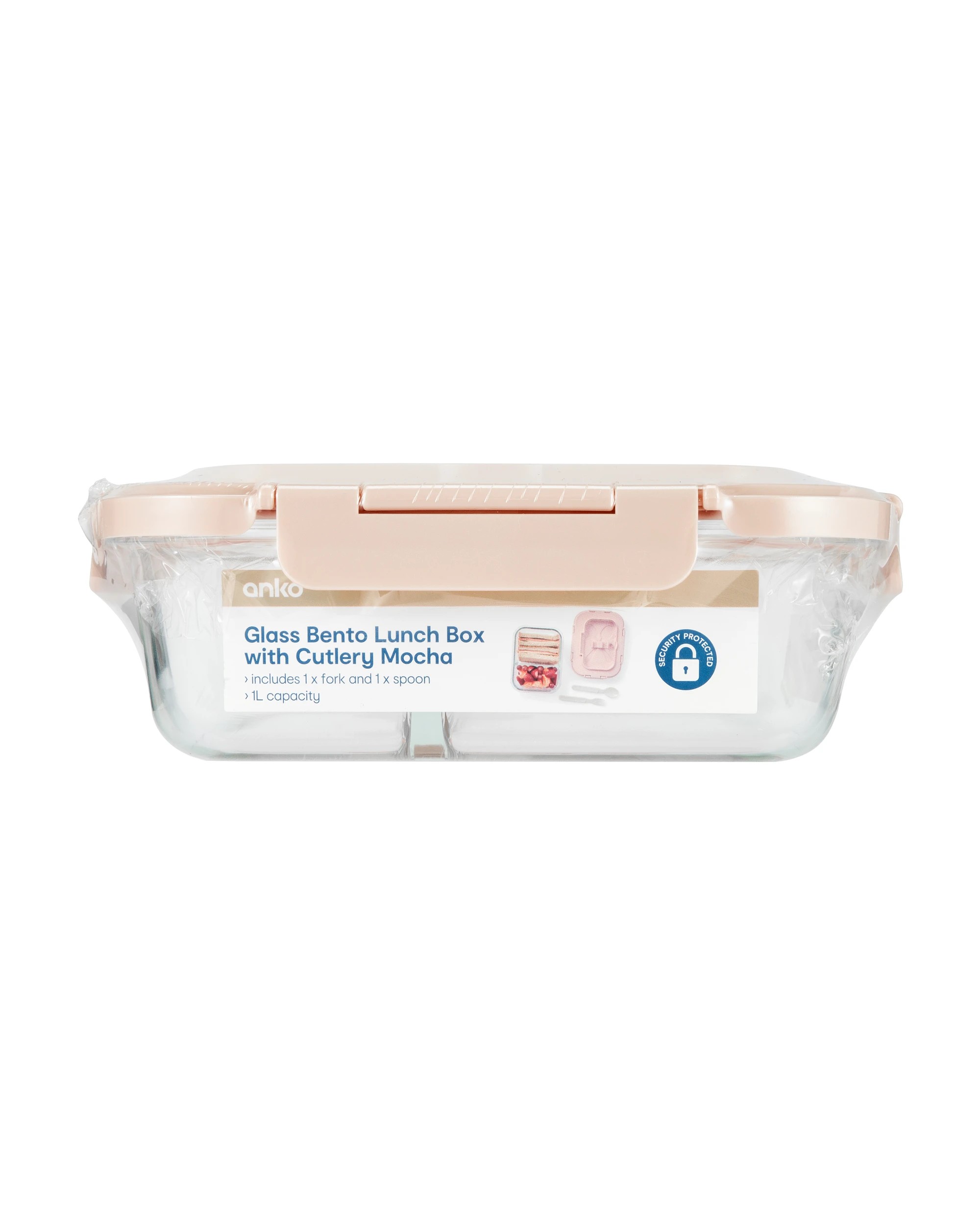 10 Mocha Glass Bento Lunch Box with Cutlery, 10 of 10