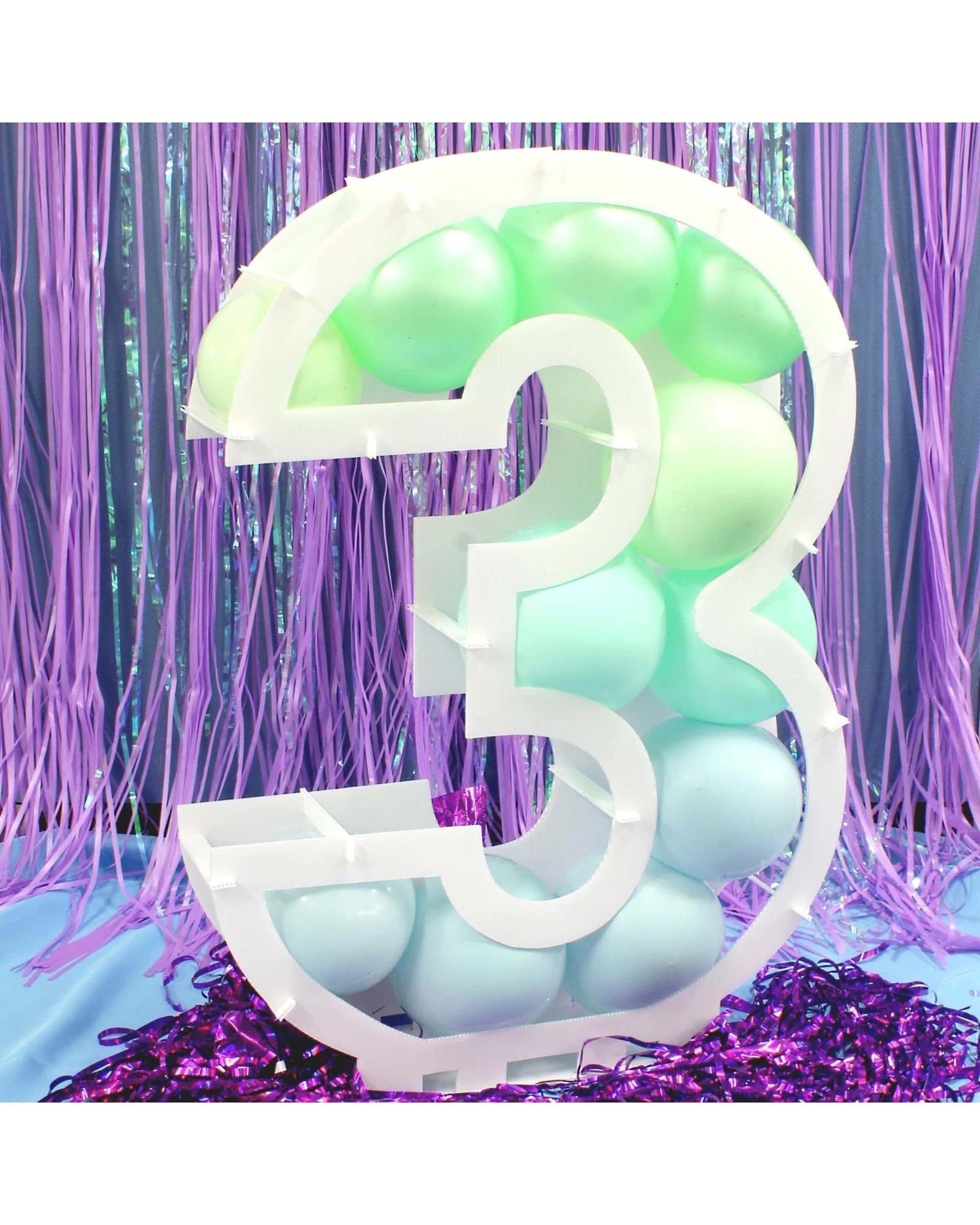 party-maker-number-3-balloon-mosaic-frame-80cm-white-kmart